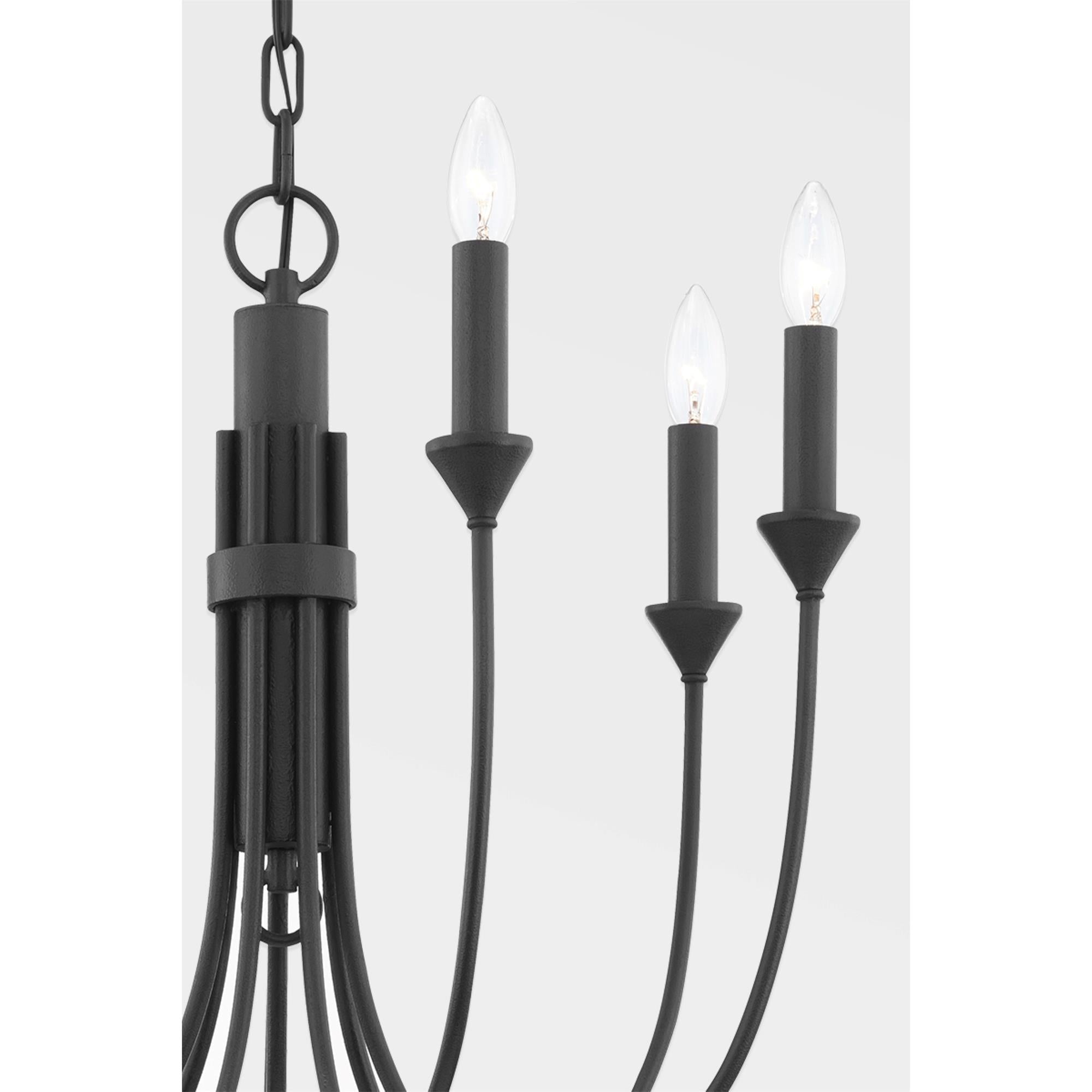 Onyx Schwarzer Industrieller Vintage Kronleuchter-Letslighting