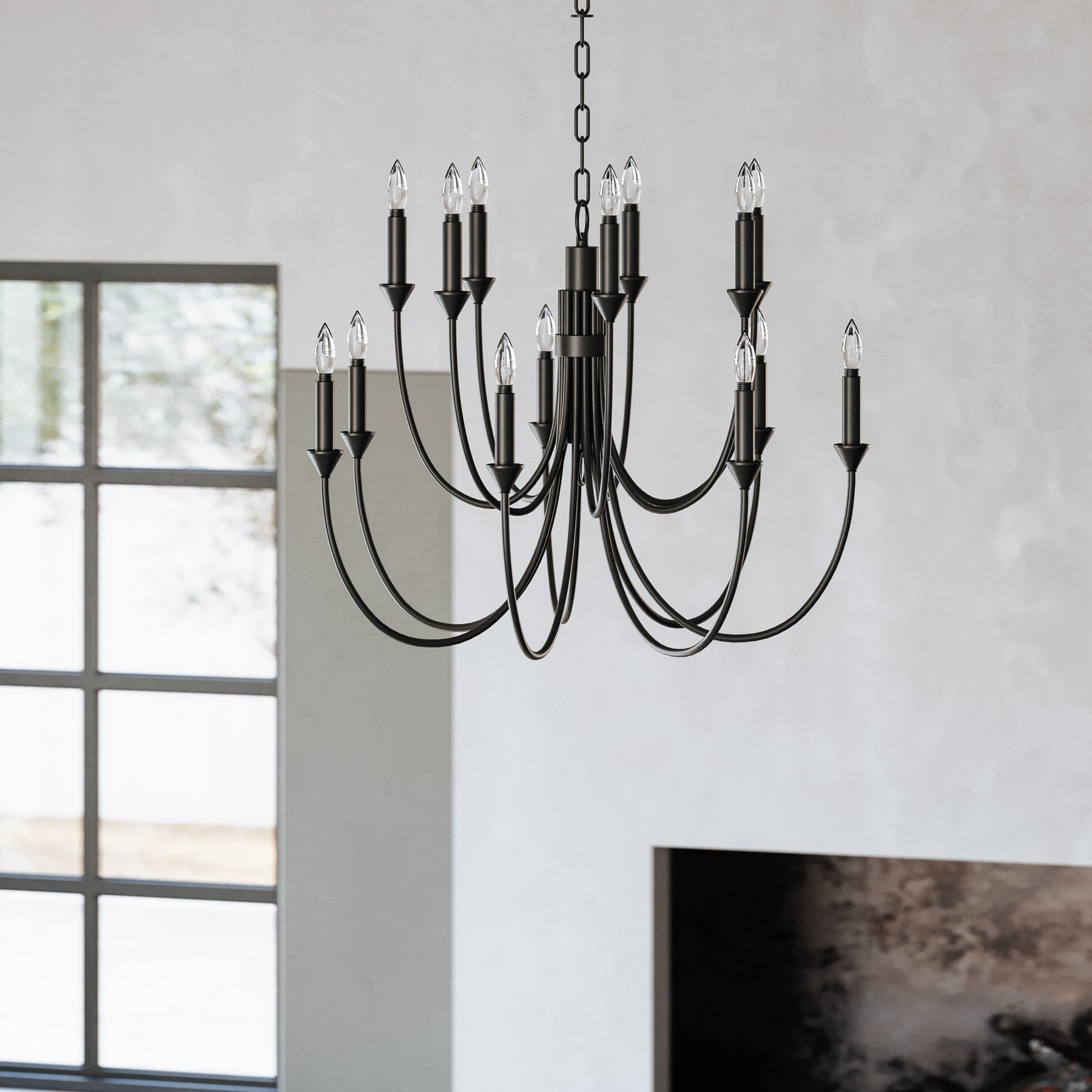 Onyx Schwarzer Industrieller Vintage Kronleuchter-Letslighting