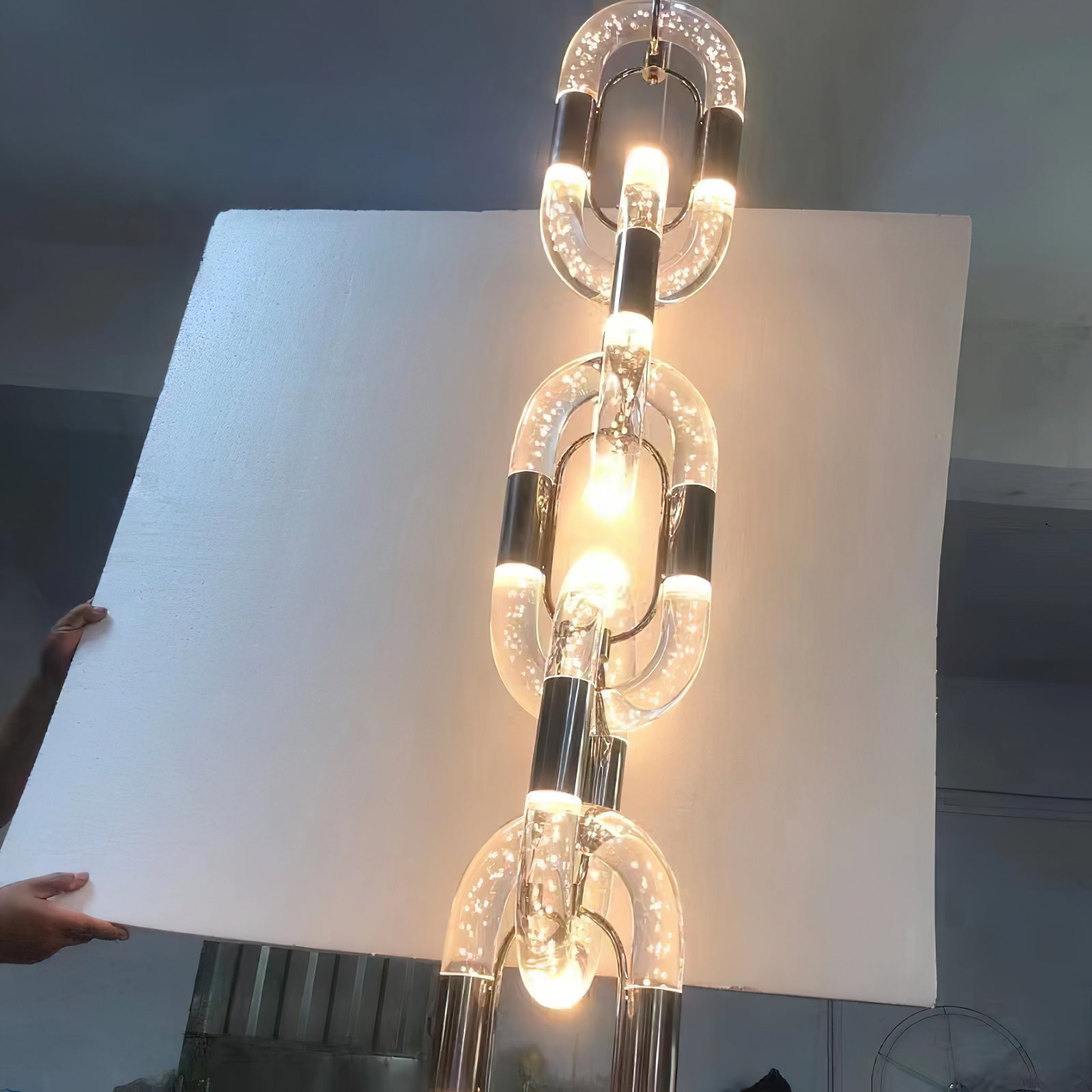 Flamara Moderne Pendelleuchte Edelstahl Kettendesign-Letslighting