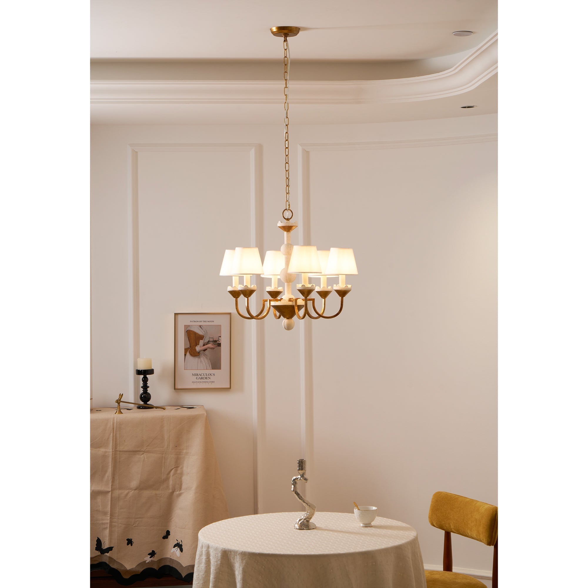 Quest Eleganter Vintage-Stoff-Kronleuchter-Letslighting