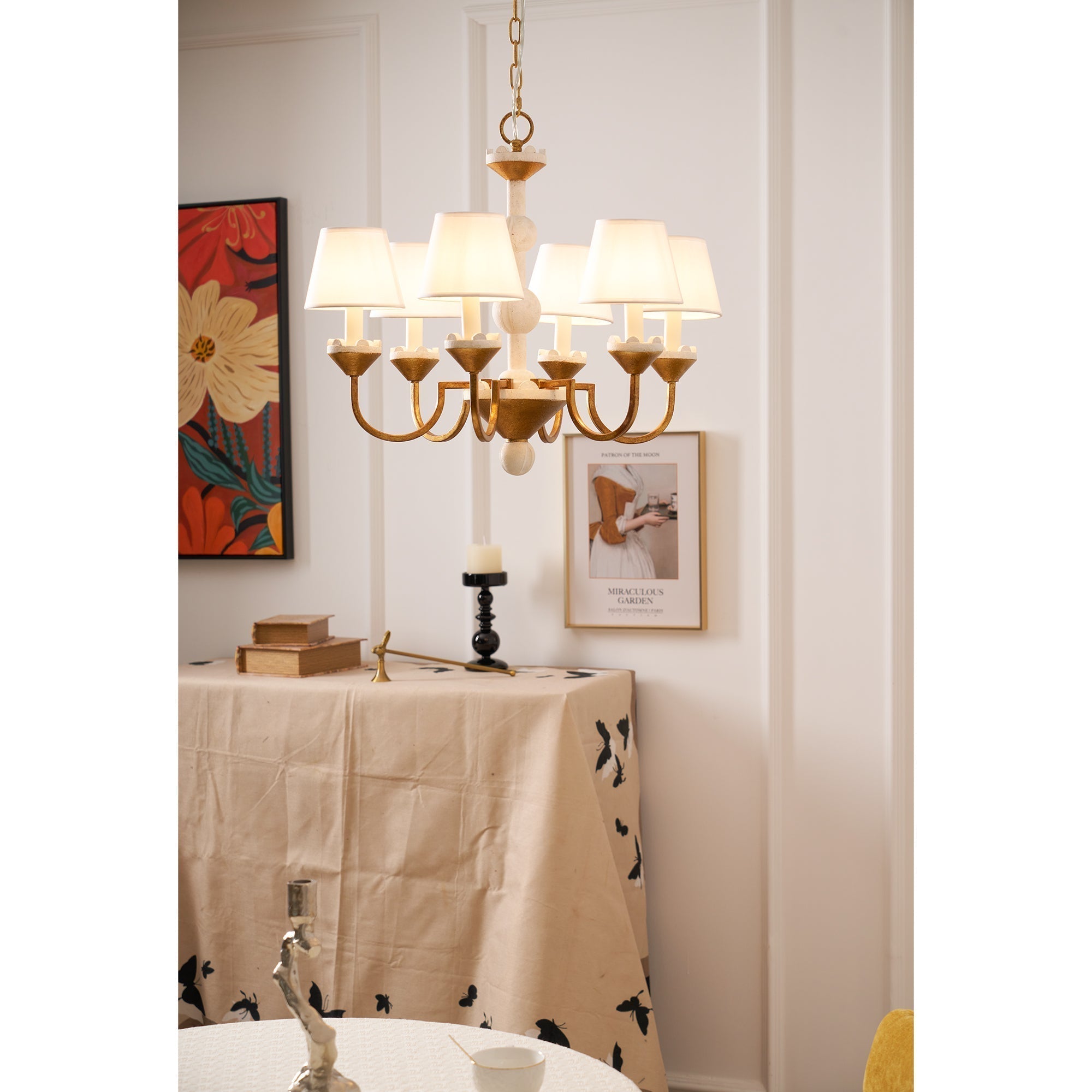Quest Eleganter Vintage-Stoff-Kronleuchter-Letslighting