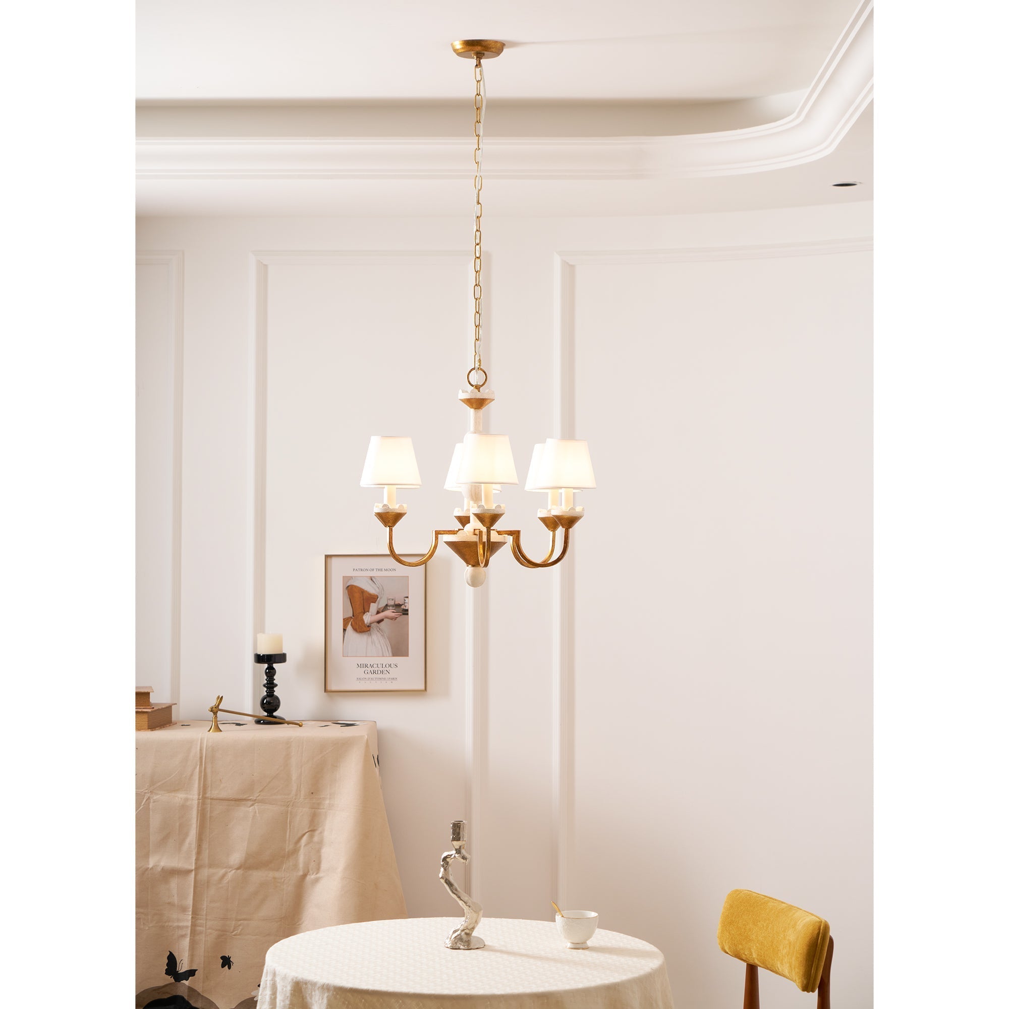 Quest Eleganter Vintage-Stoff-Kronleuchter-Letslighting