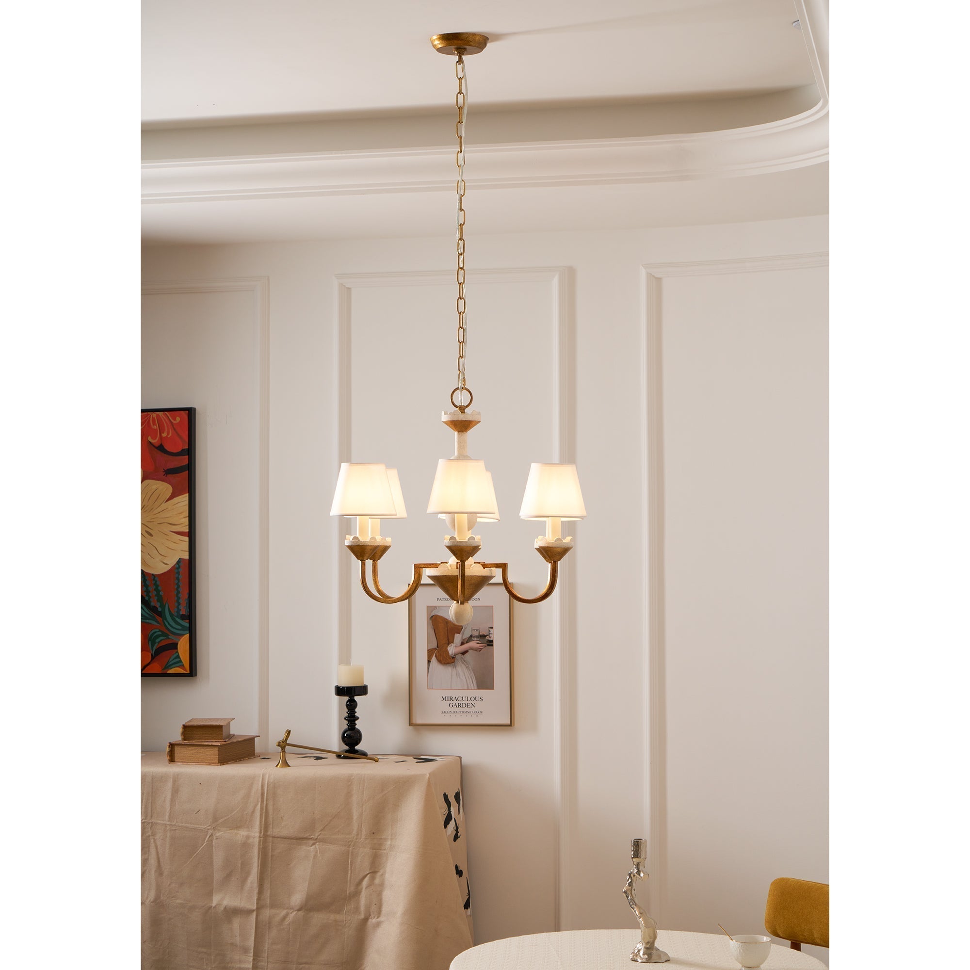 Quest Eleganter Vintage-Stoff-Kronleuchter-Letslighting