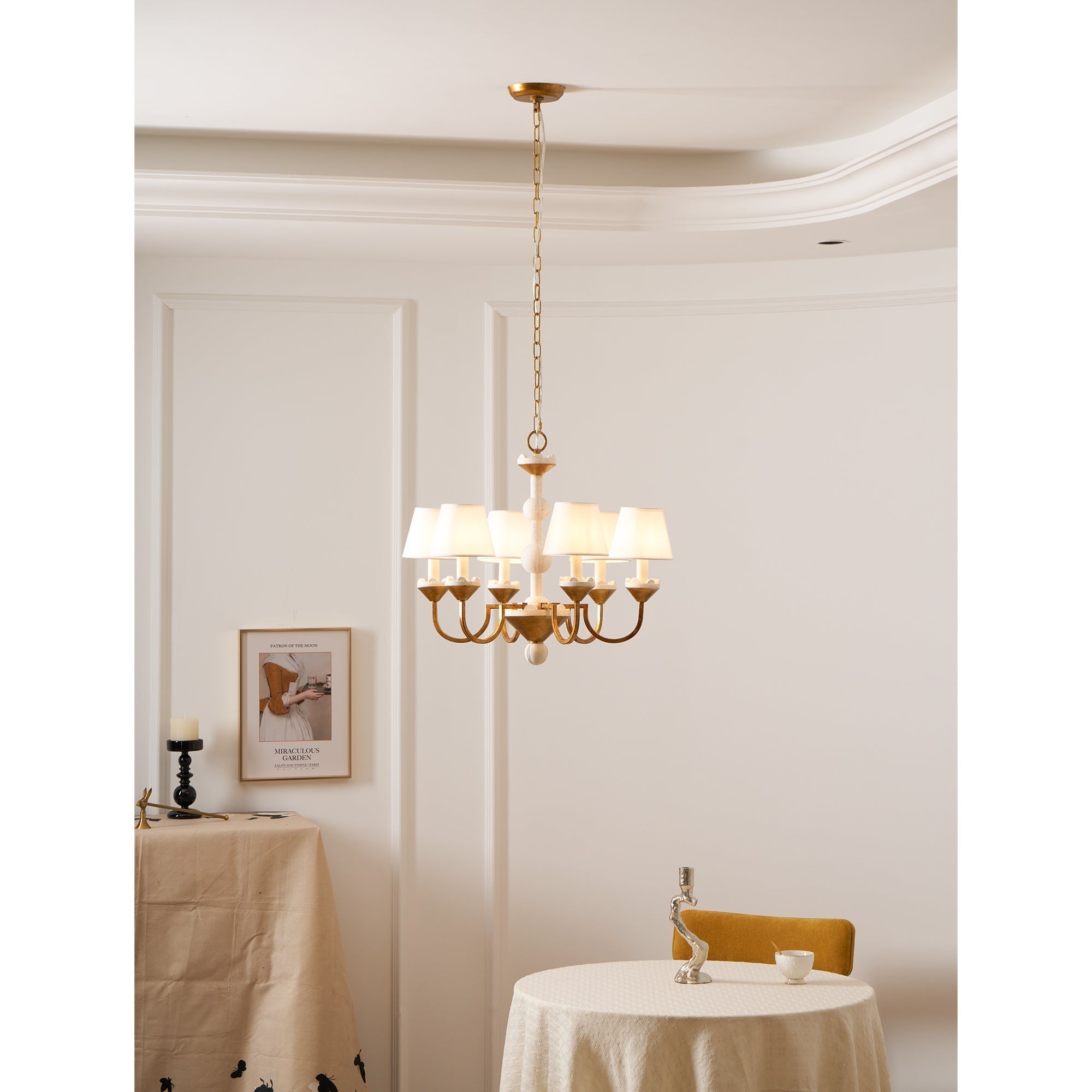 Quest Eleganter Vintage-Stoff-Kronleuchter-Letslighting