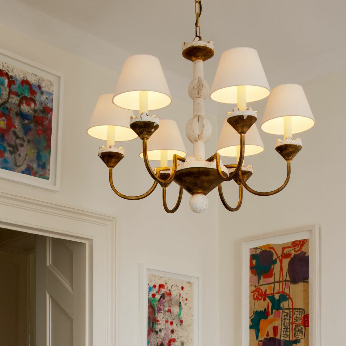 Quest Eleganter Vintage-Stoff-Kronleuchter-Letslighting