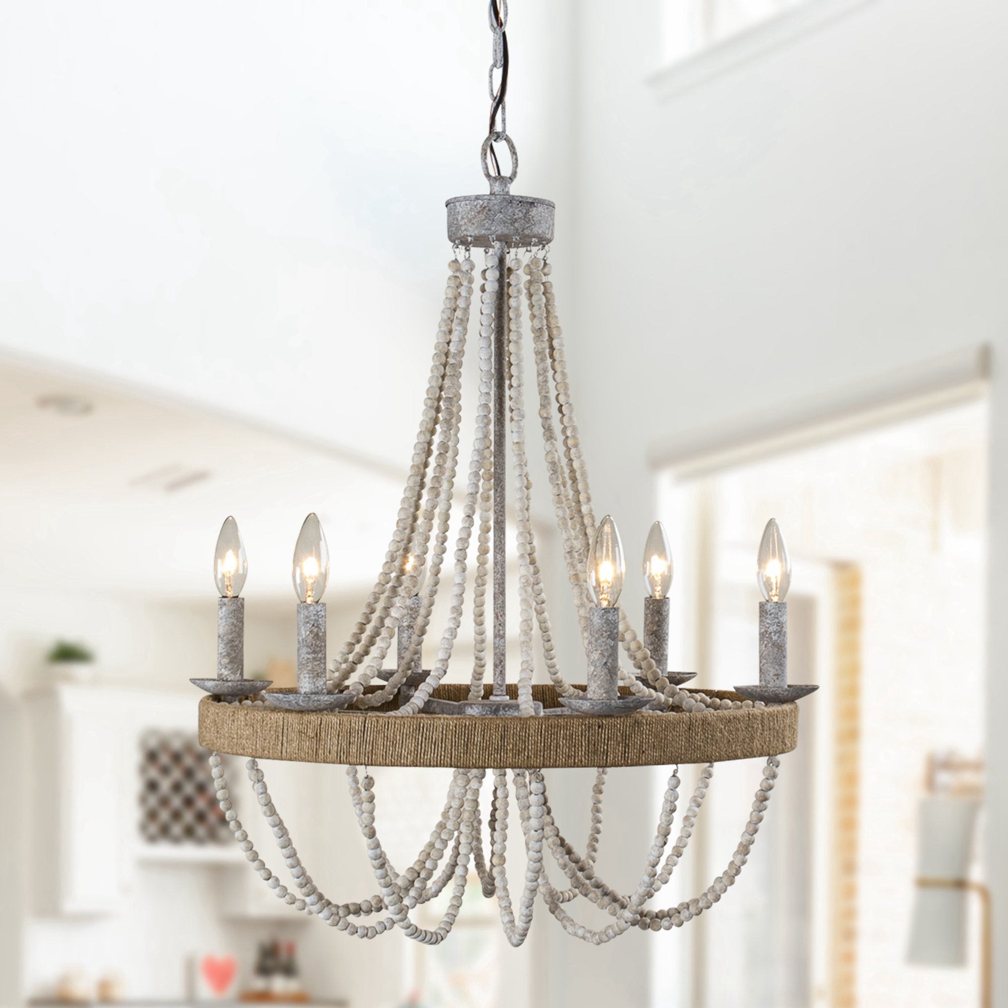 Rise Traditioneller Vintage-Kronleuchter aus Holz-Letslighting