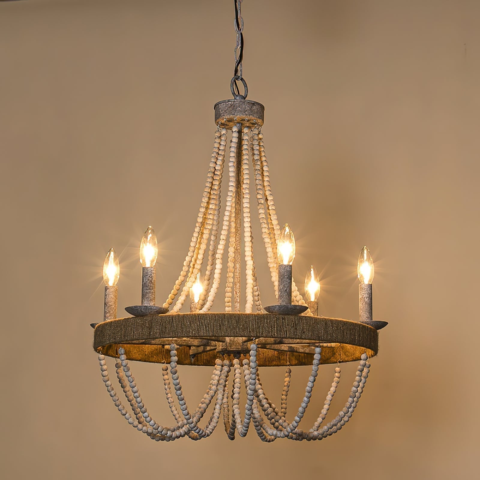 Rise Traditioneller Vintage-Kronleuchter aus Holz-Letslighting