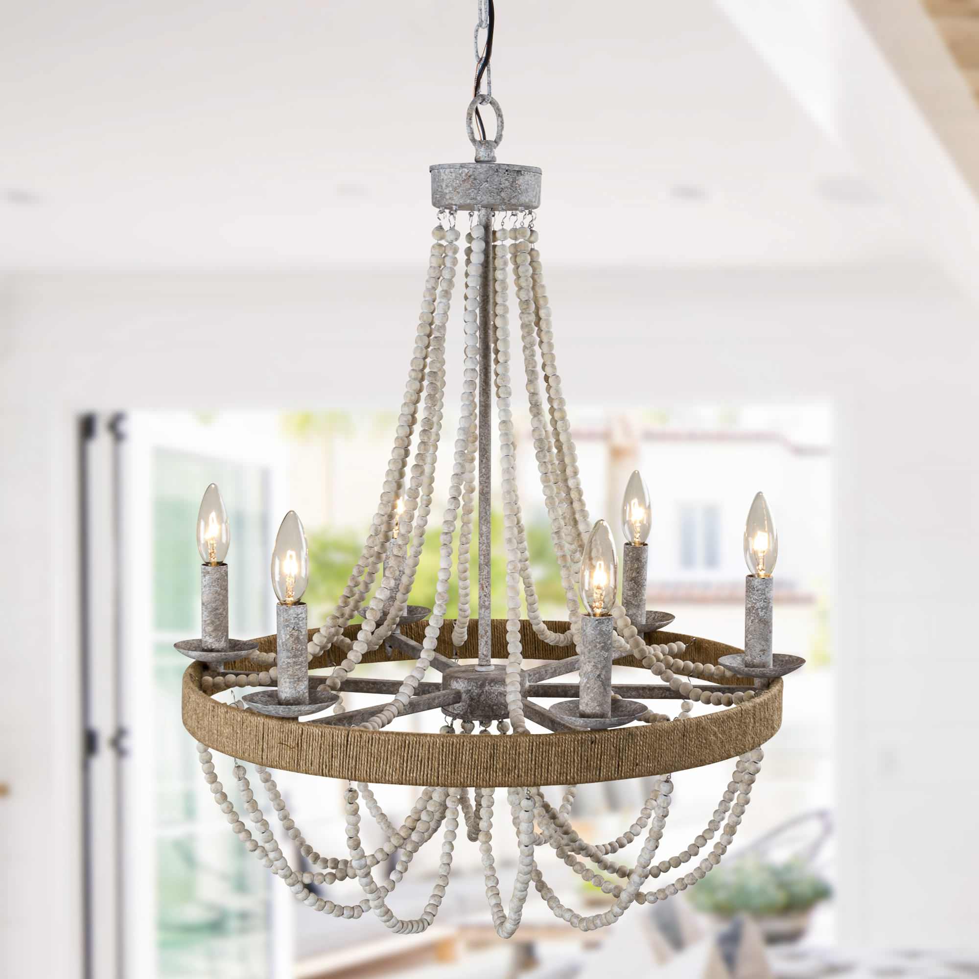 Rise Traditioneller Vintage-Kronleuchter aus Holz-Letslighting