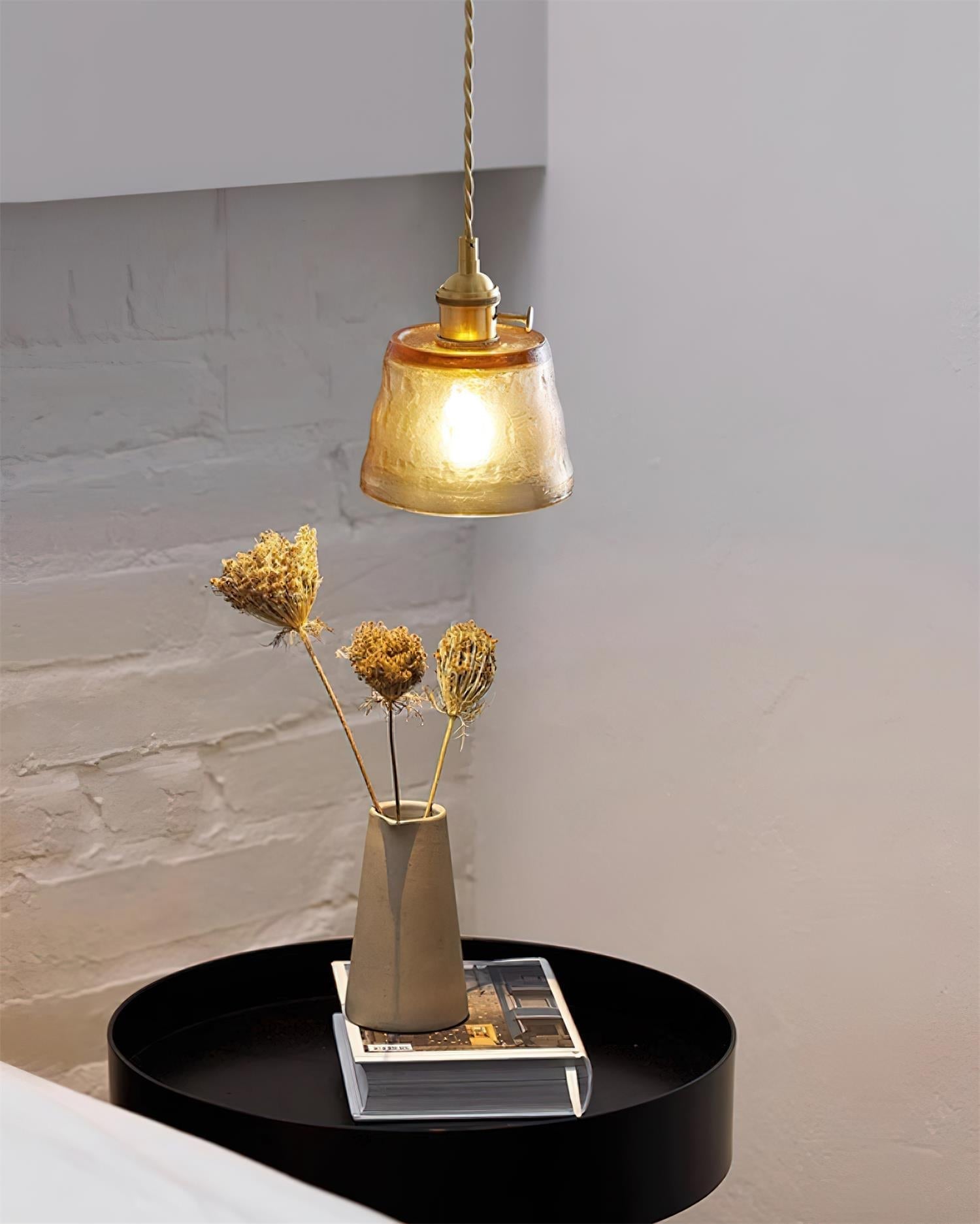 Tatum Messing Glas Vintage Pendelleuchte-Letslighting