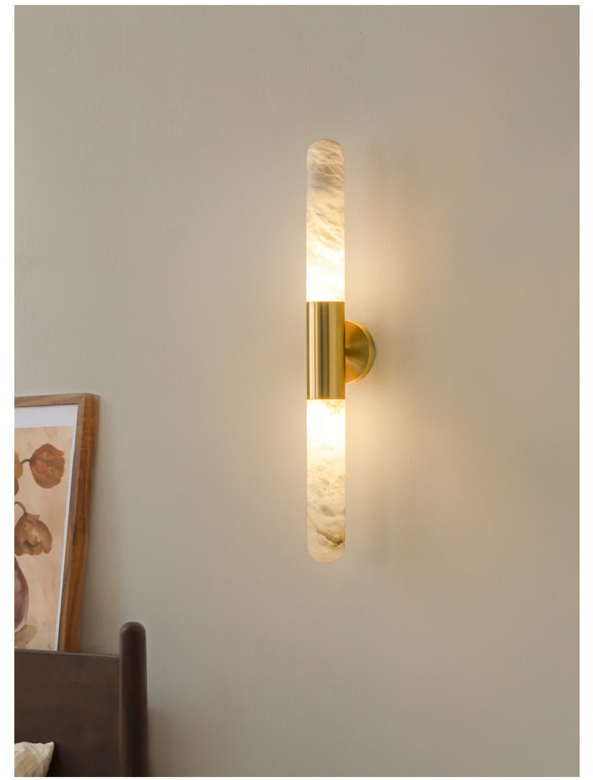 Evtalos Cylinder Alabaster Wall Light - Neutralighting