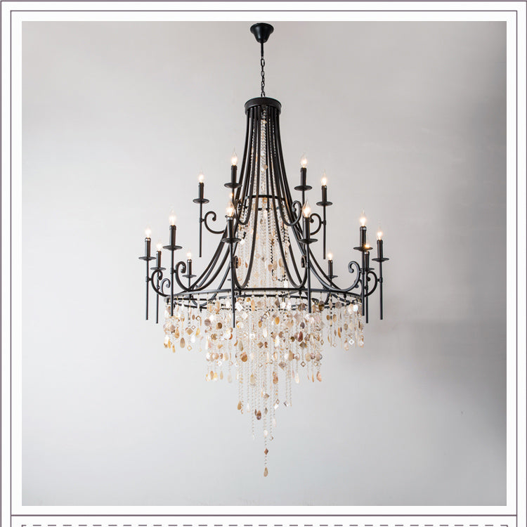 Trove Postmodern Luxury Natural Metal Alabaster Chandelier - Letslighting