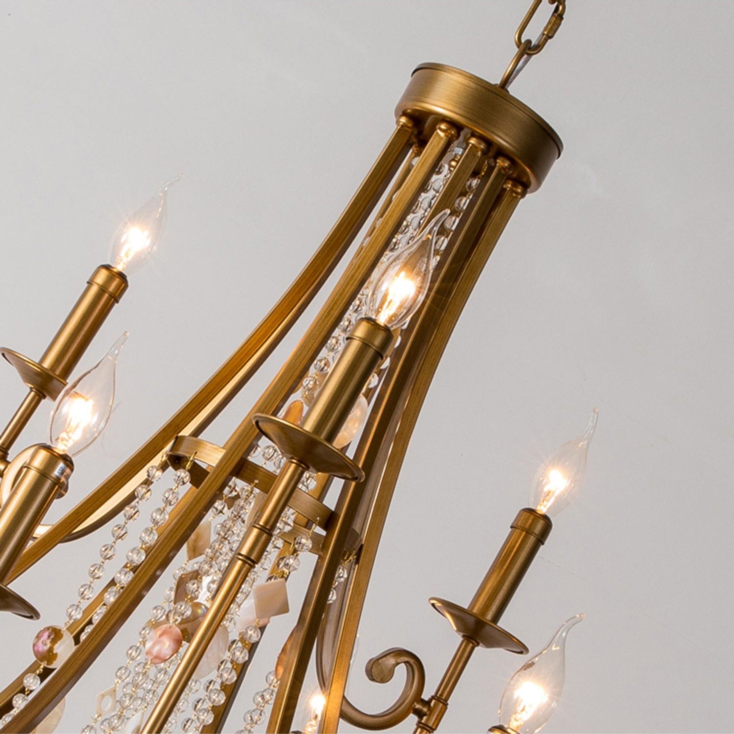 Trove Postmodern Luxury Natural Metal Alabaster Chandelier - Letslighting
