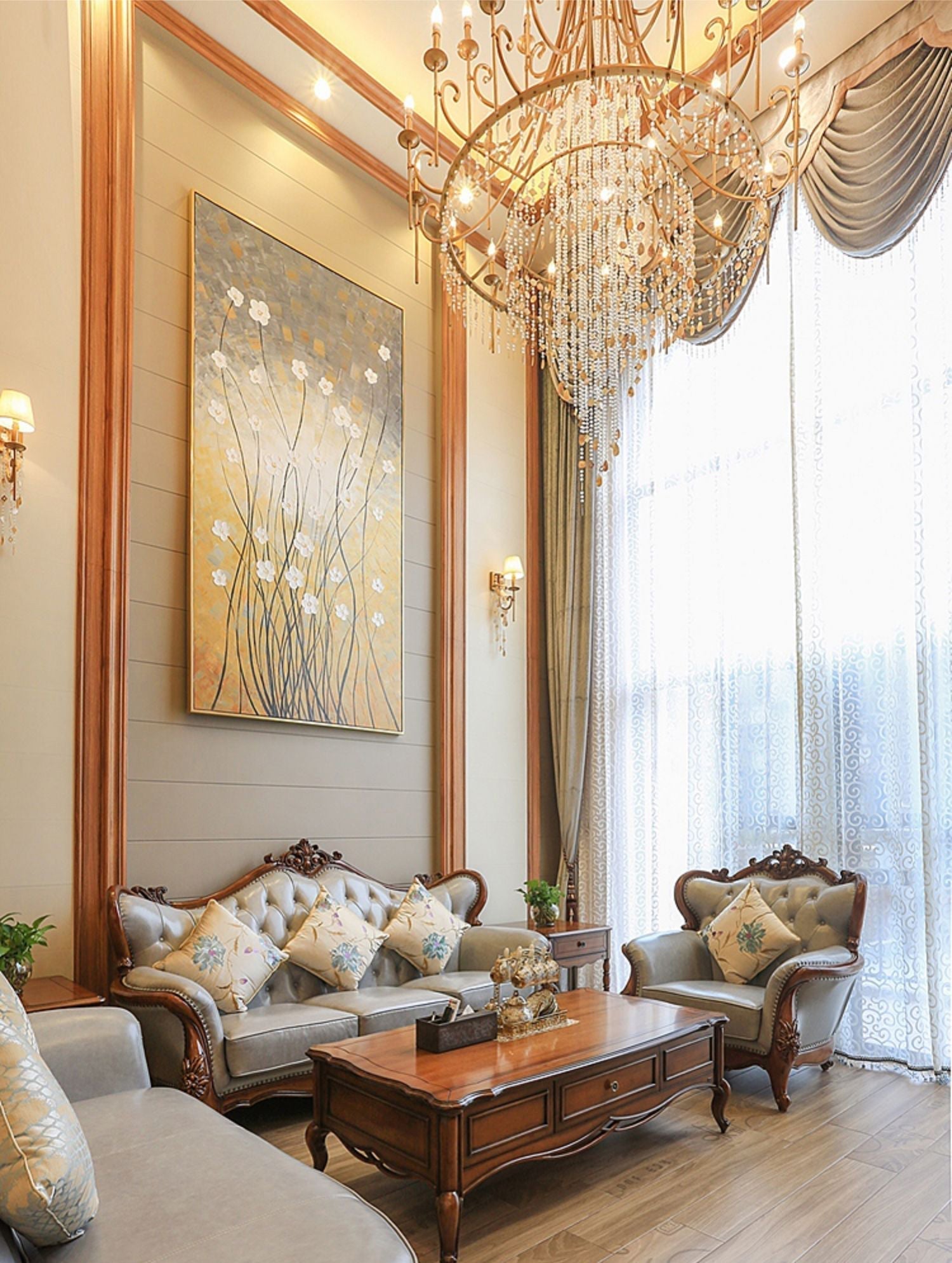 Trove Postmodern Luxury Natural Metal Alabaster Chandelier - Letslighting