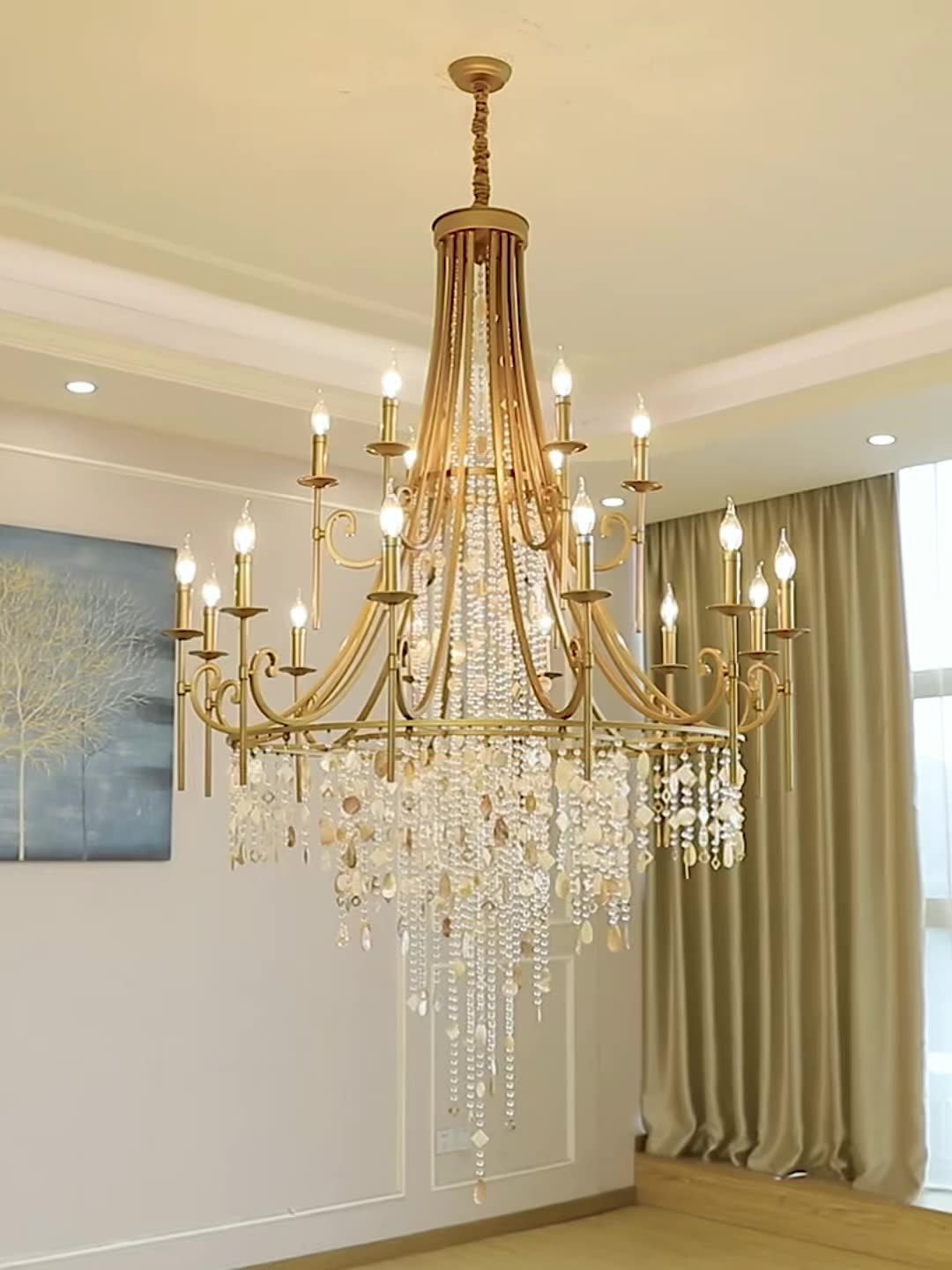 Trove Postmodern Luxury Natural Metal Alabaster Chandelier - Letslighting
