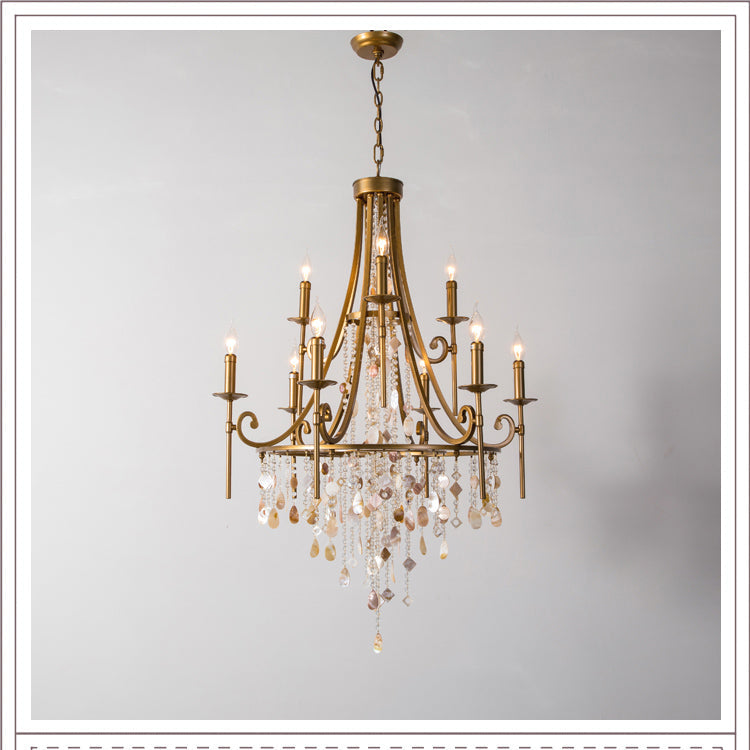 Trove Postmodern Luxury Natural Metal Alabaster Chandelier - Letslighting