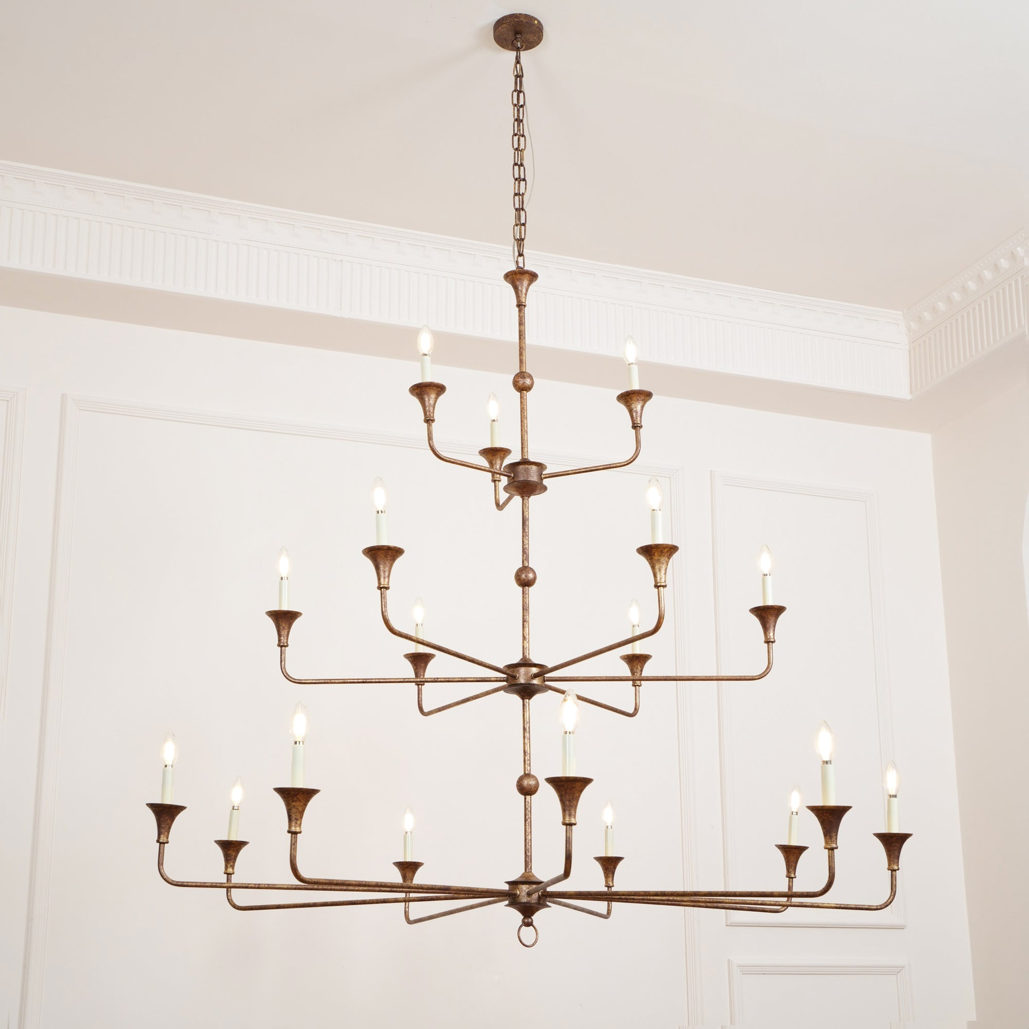 Wisp Großer Vintage-Kronleuchter im Industriestil in Bronze-Letslighting
