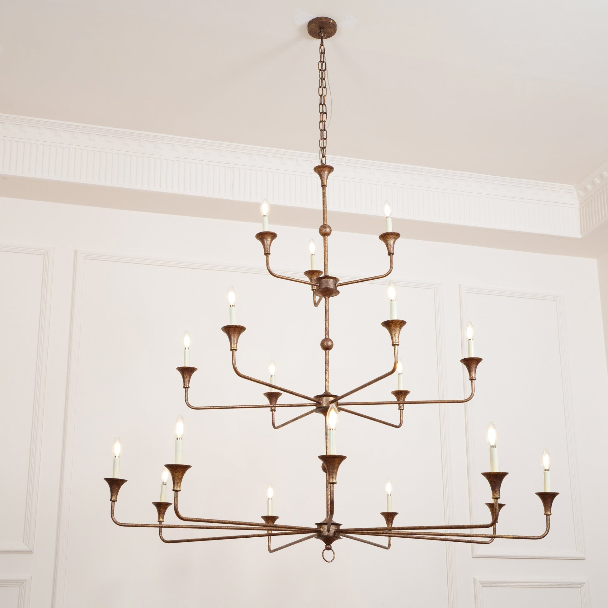 Wisp Großer Vintage-Kronleuchter im Industriestil in Bronze-Letslighting