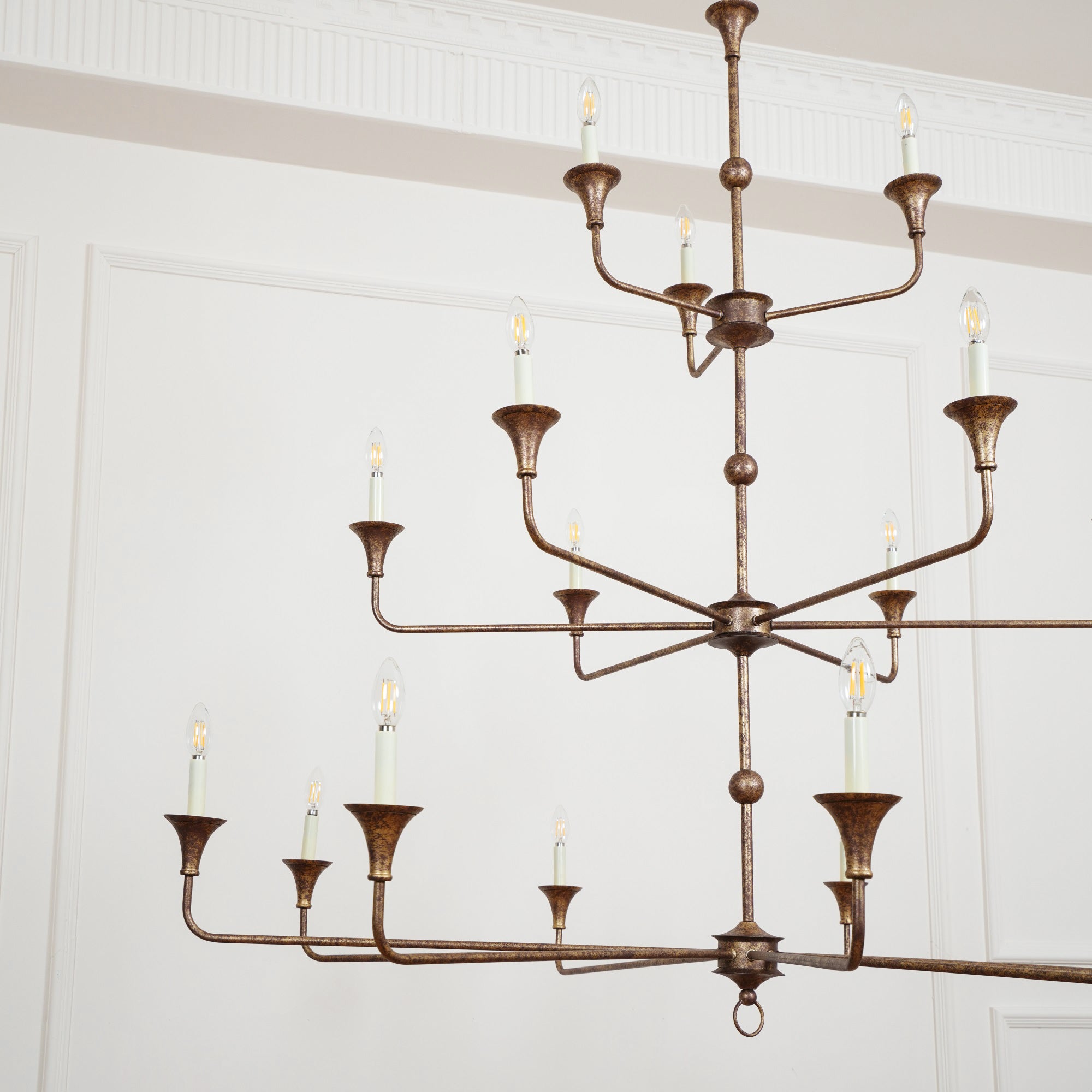 Wisp Großer Vintage-Kronleuchter im Industriestil in Bronze-Letslighting