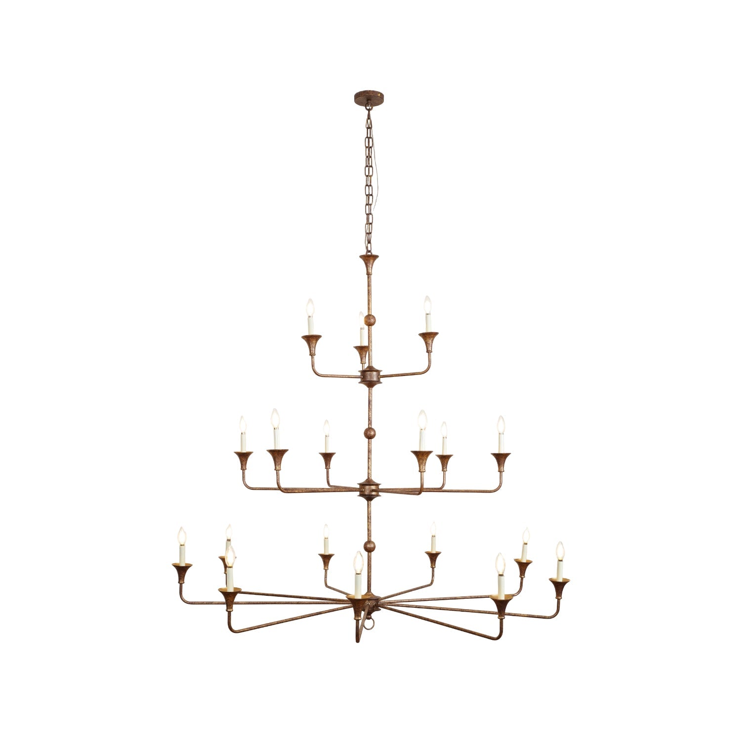 Wisp Großer Vintage-Kronleuchter im Industriestil in Bronze-Letslighting