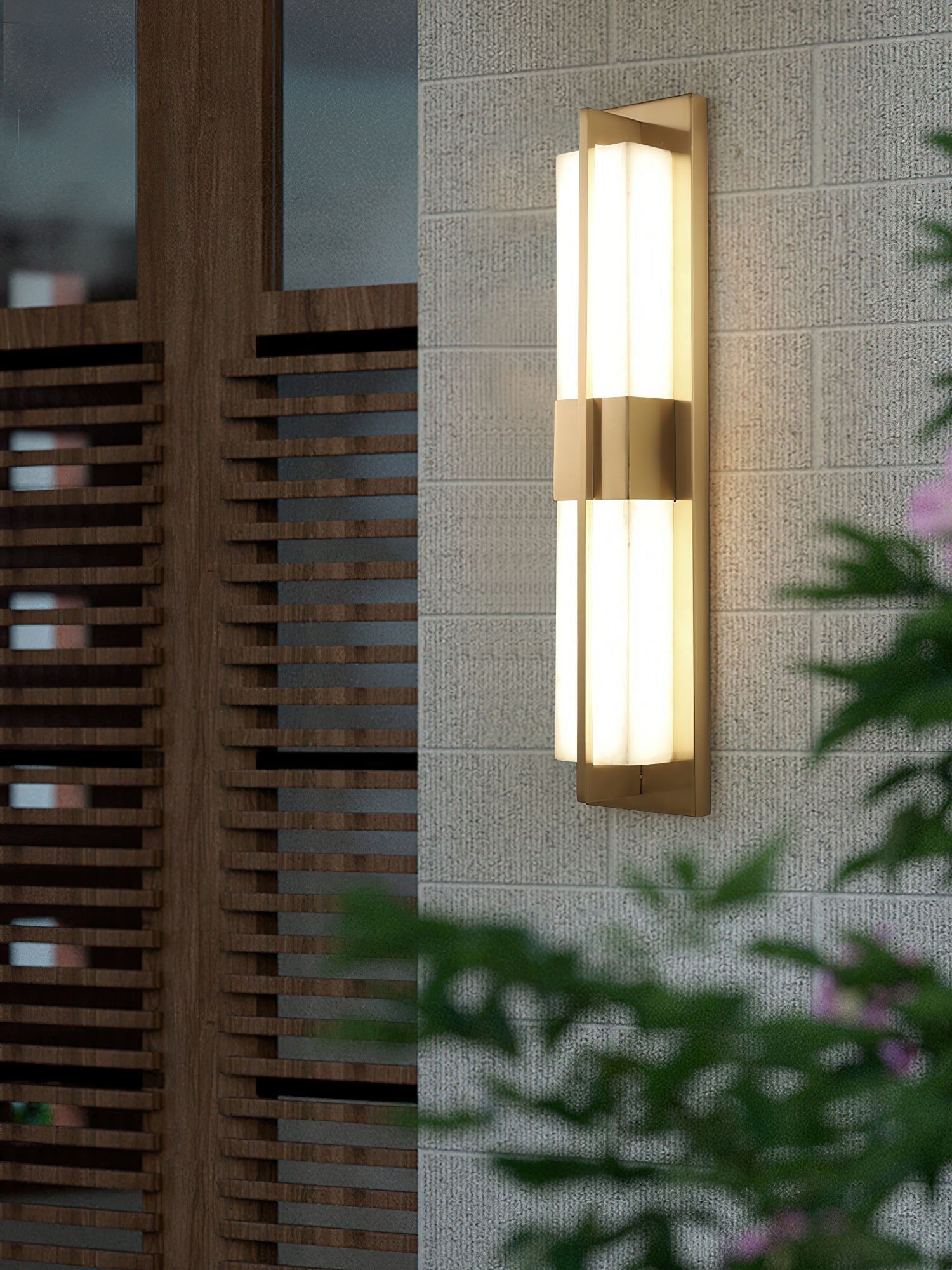 Yale LED Modern Minimalist Brass Alabaster Sconce Wall Lamp - Letslighting