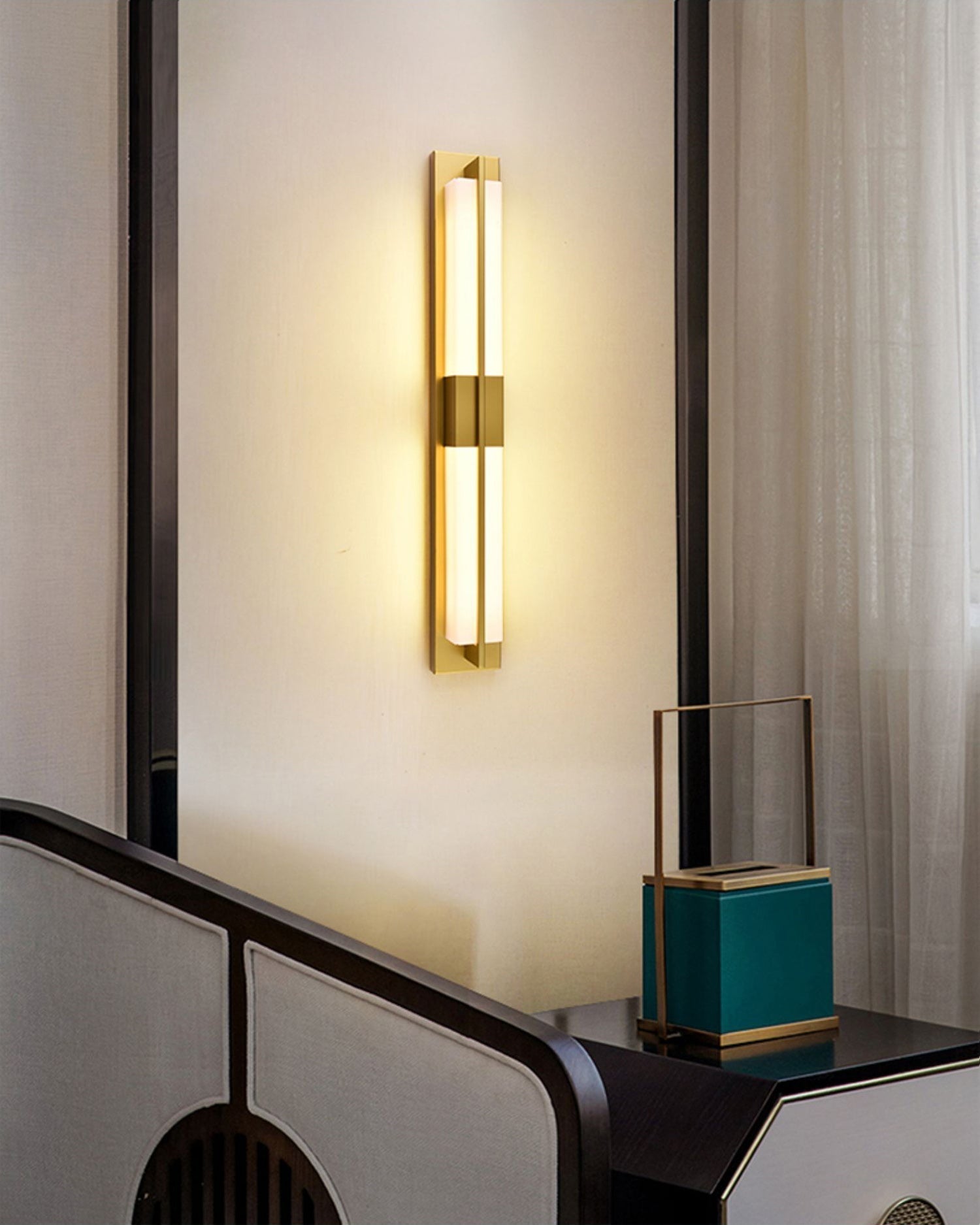 Yale LED Modern Minimalist Brass Alabaster Sconce Wall Lamp - Letslighting