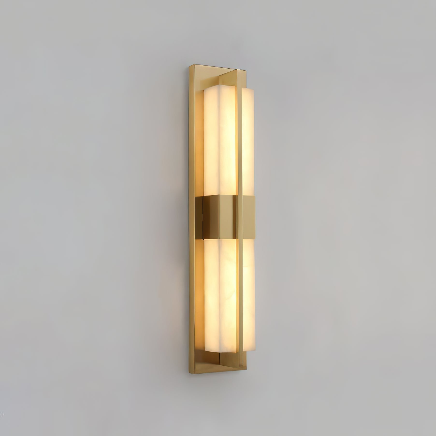 Yale LED Modern Minimalist Brass Alabaster Sconce Wall Lamp - Letslighting