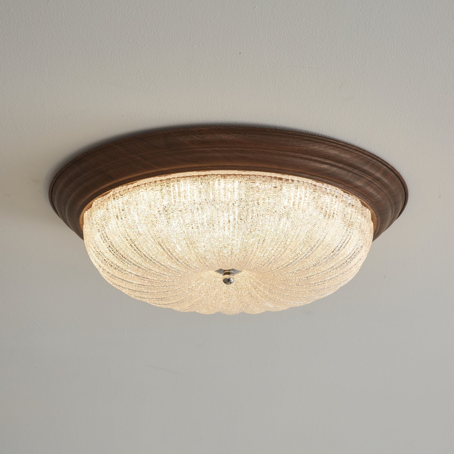Esorila Premium Elegante Deckenleuchte Nussbaum Glas-Letslighting