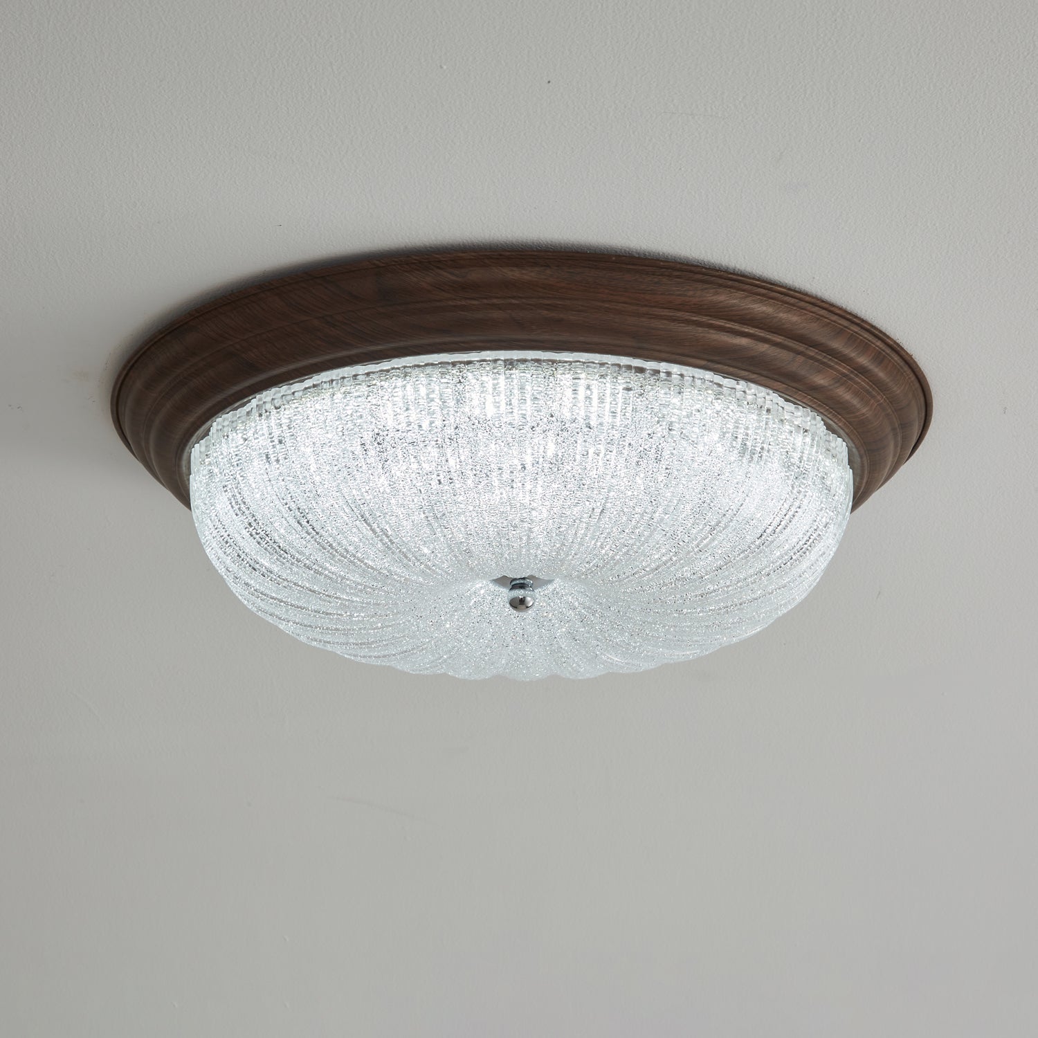 Esorila Premium Elegante Deckenleuchte Nussbaum Glas-Letslighting