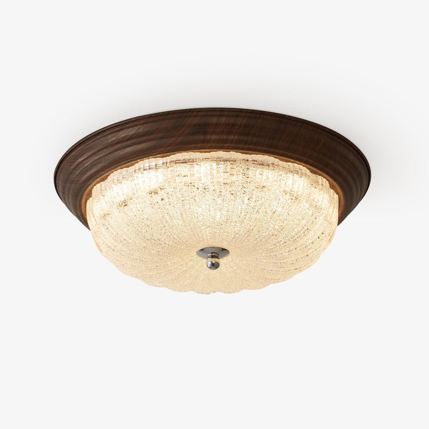 Esorila Premium Elegante Deckenleuchte Nussbaum Glas-Letslighting