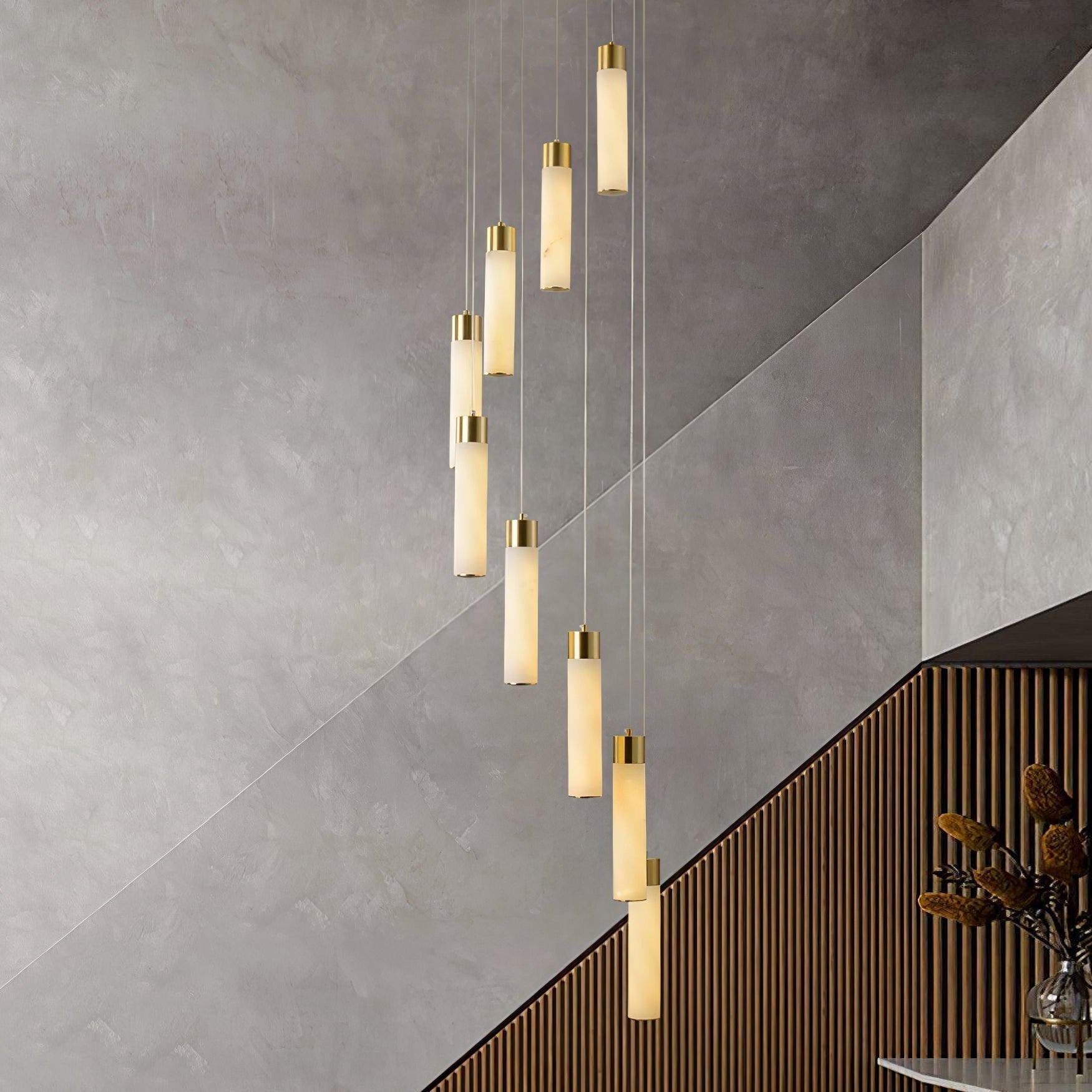 Zeal Modern Minimalist Cascade Alabaster Chandelier - Letslighting