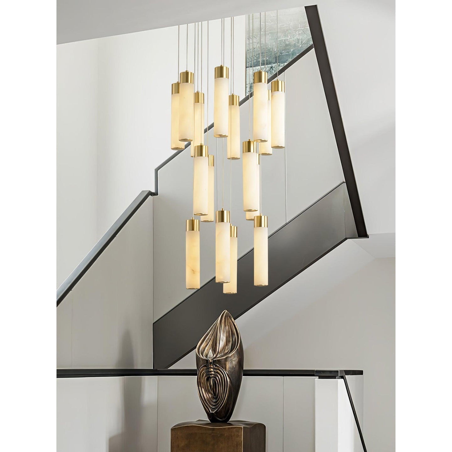 Zeal Modern Minimalist Cascade Alabaster Chandelier - Letslighting