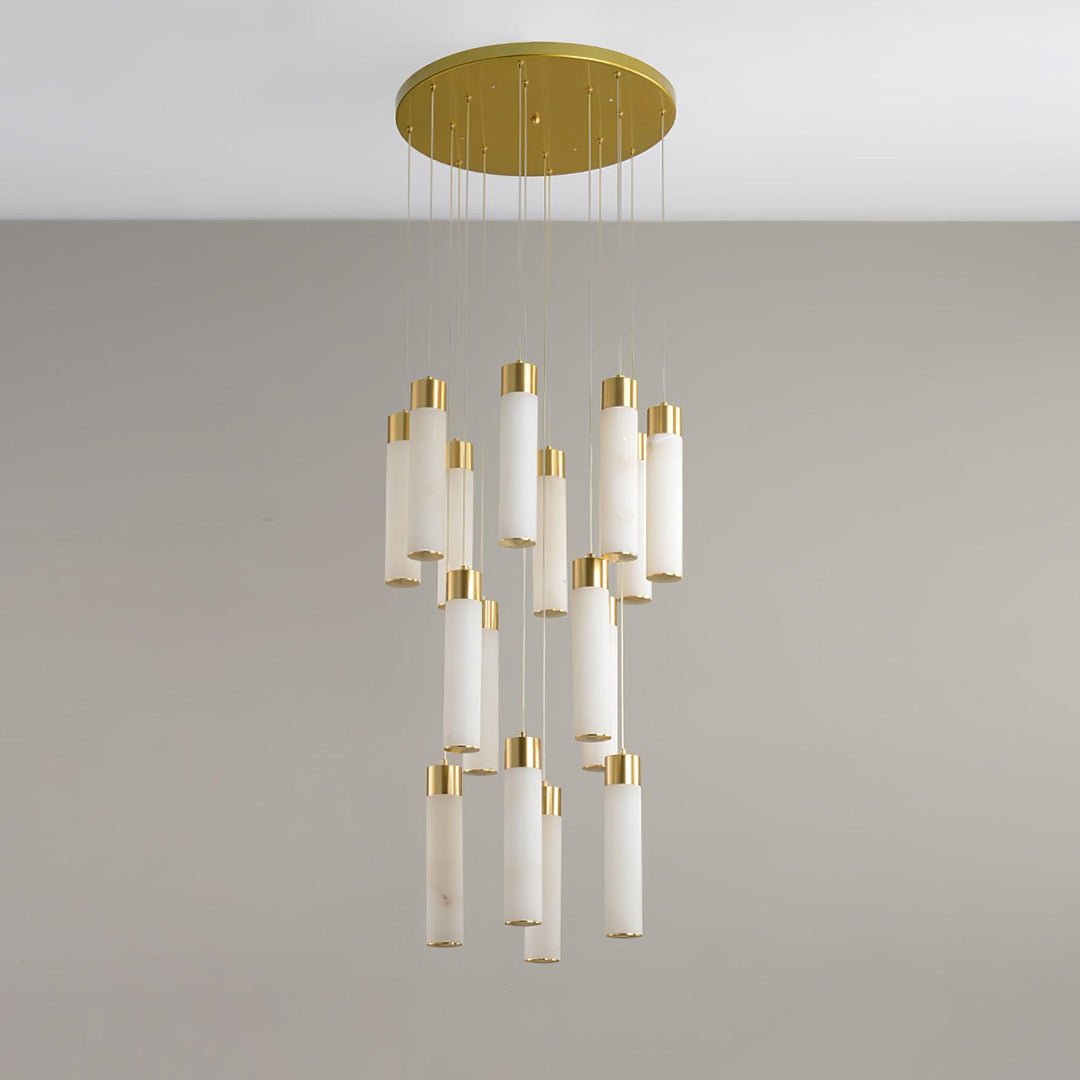 Zeal Modern Minimalist Cascade Alabaster Chandelier - Letslighting