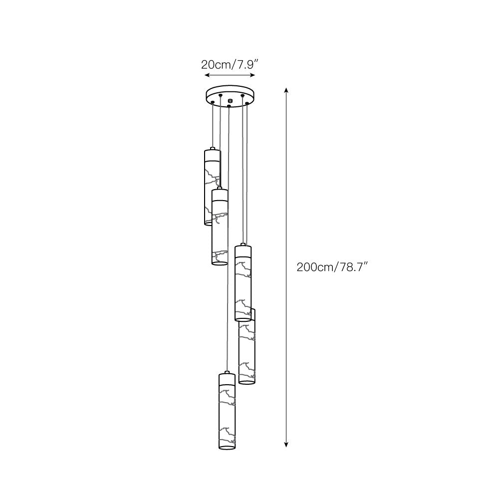 Zeal Modern Minimalist Cascade Alabaster Chandelier - Letslighting