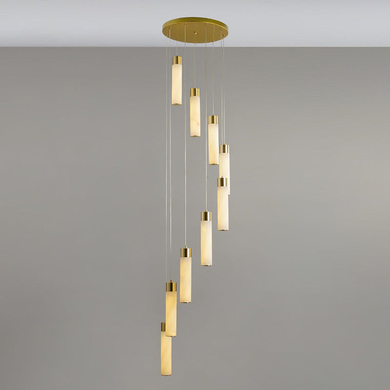 Zeal Modern Minimalist Cascade Alabaster Chandelier - Letslighting