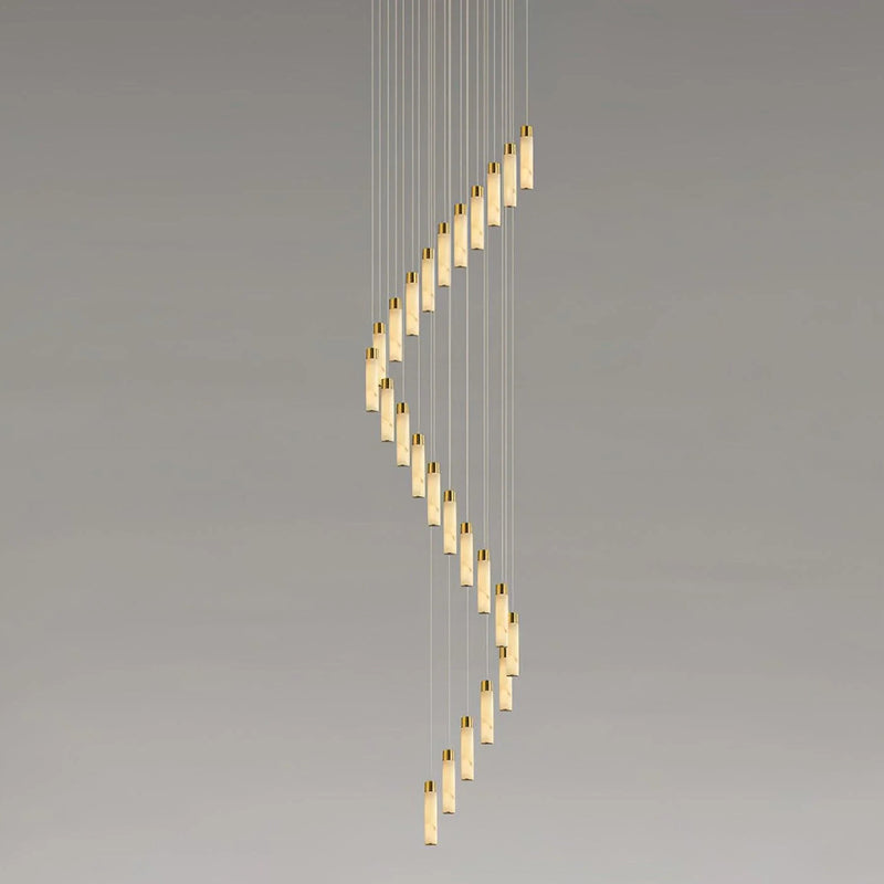 Zeal Modern Minimalist Cascade Alabaster Chandelier - Letslighting