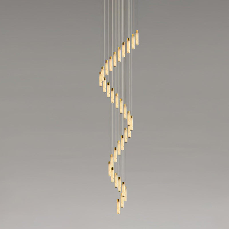 Zeal Modern Minimalist Cascade Alabaster Chandelier - Letslighting