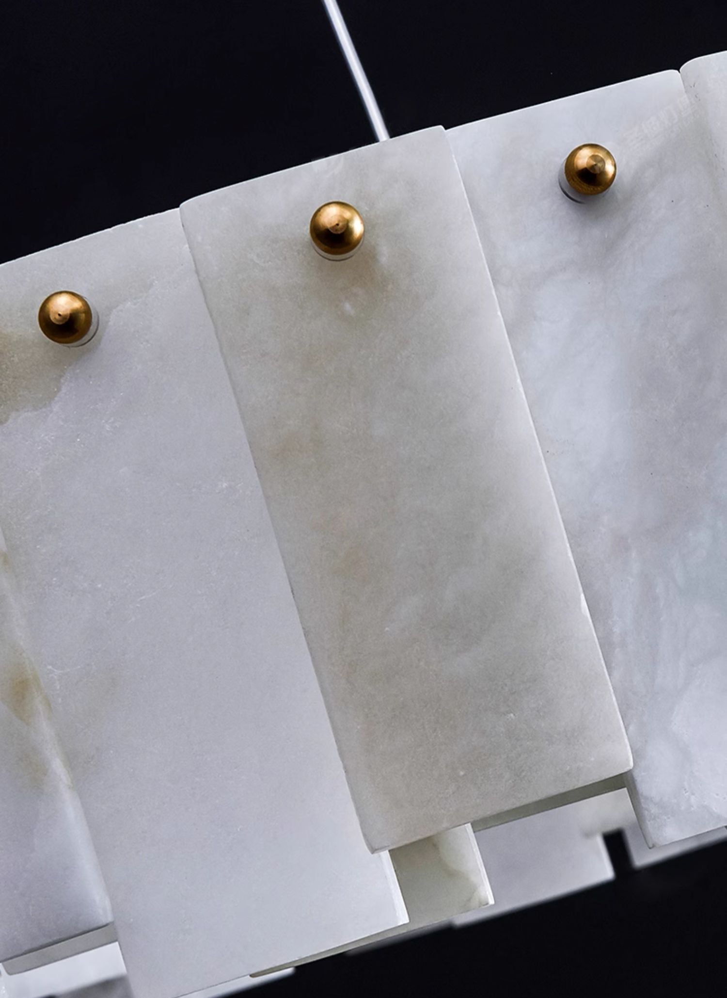 Aero Postmodern Luxury Round Brass Alabaster Chandelier - Letslighting