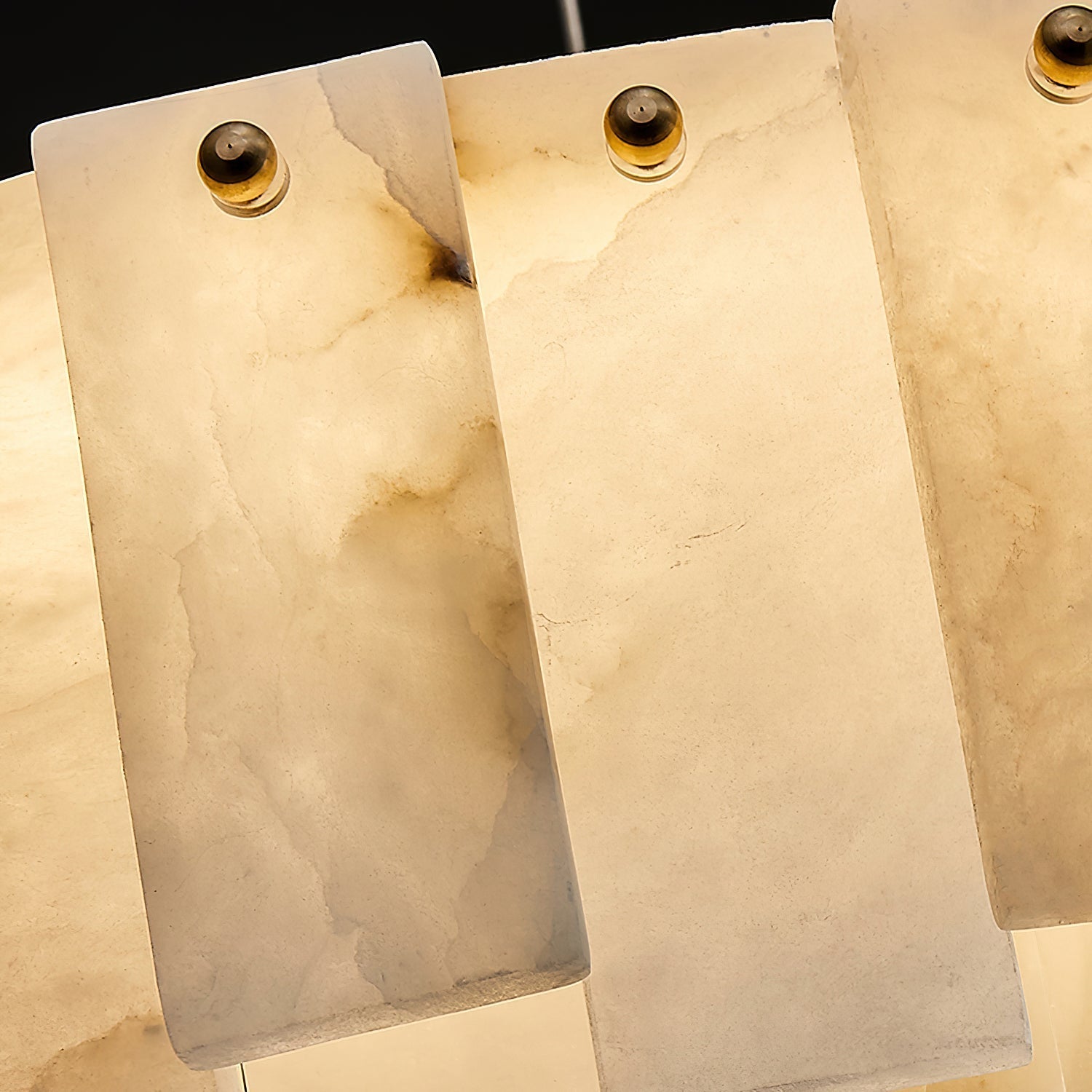 Aero Postmodern Luxury Round Brass Alabaster Chandelier - Letslighting