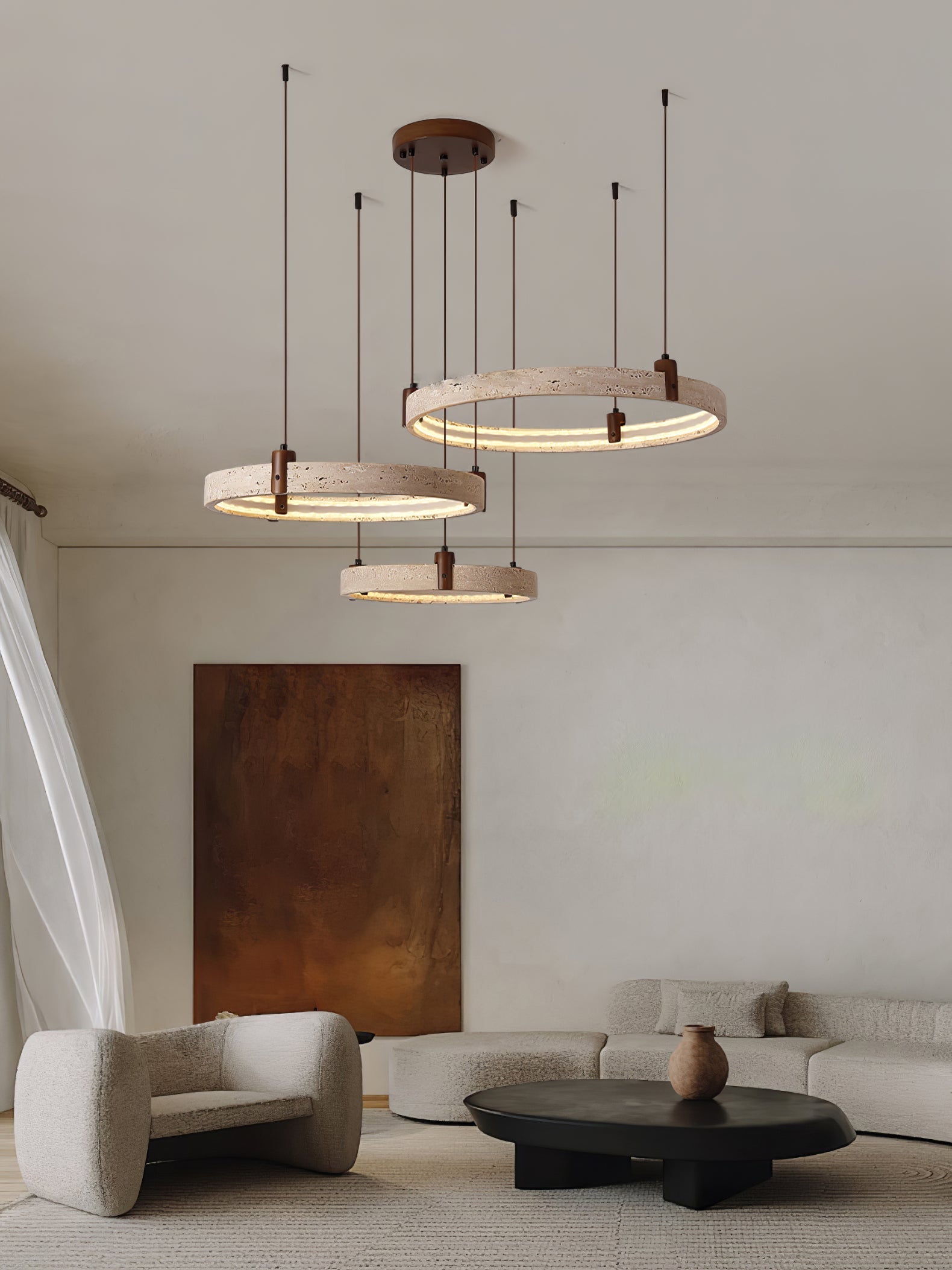 Orvinir Travertine Chandelier - Neutralighting