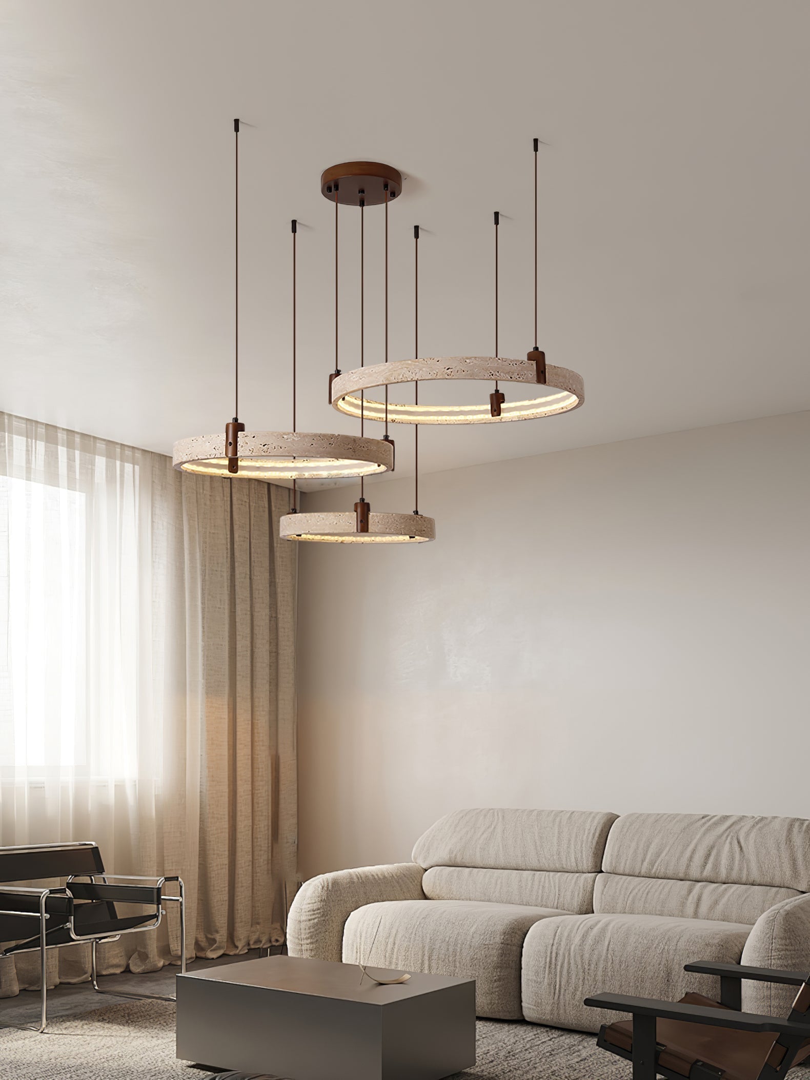 Orvinir Travertine Chandelier - Neutralighting