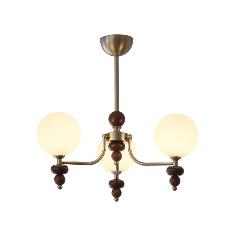 Cemarus Traditioneller Kugel Walnussholz Glas Kronleuchter-Letslighting