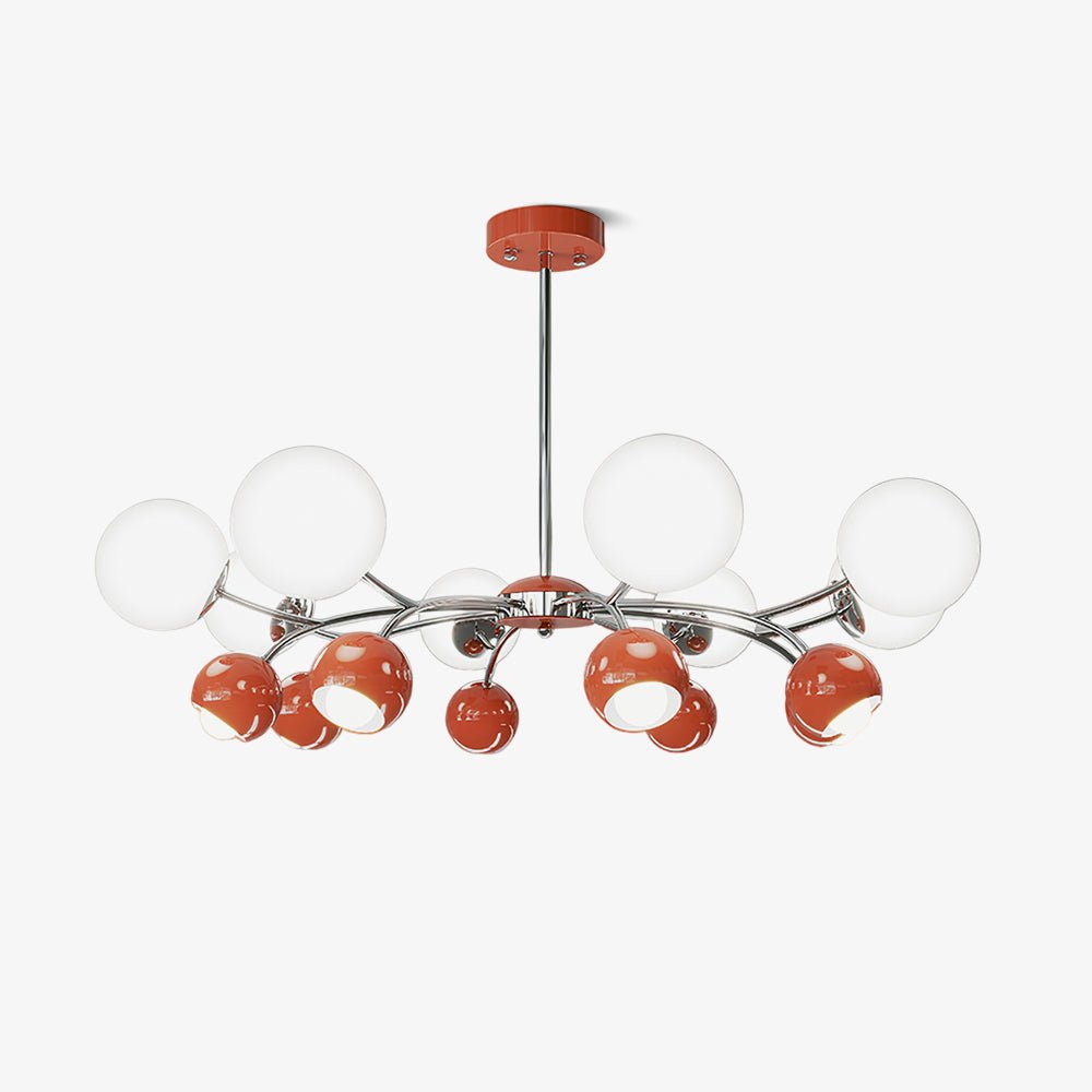 Lustra Kronleuchter Chrome Rot Creme Globus-Letslighting