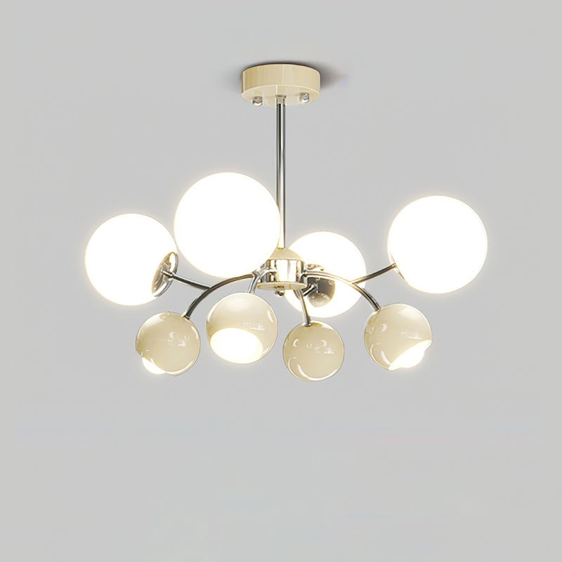 Lustra Kronleuchter Chrome Rot Creme Globus-Letslighting