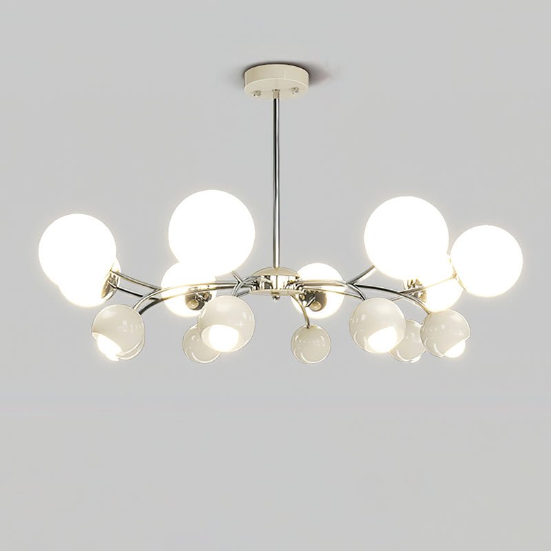 Lustra Kronleuchter Chrome Rot Creme Globus-Letslighting