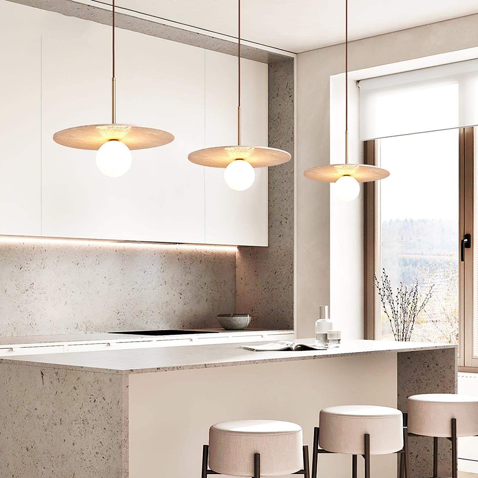 Vera Travertine Pendant Light - Neutralighting