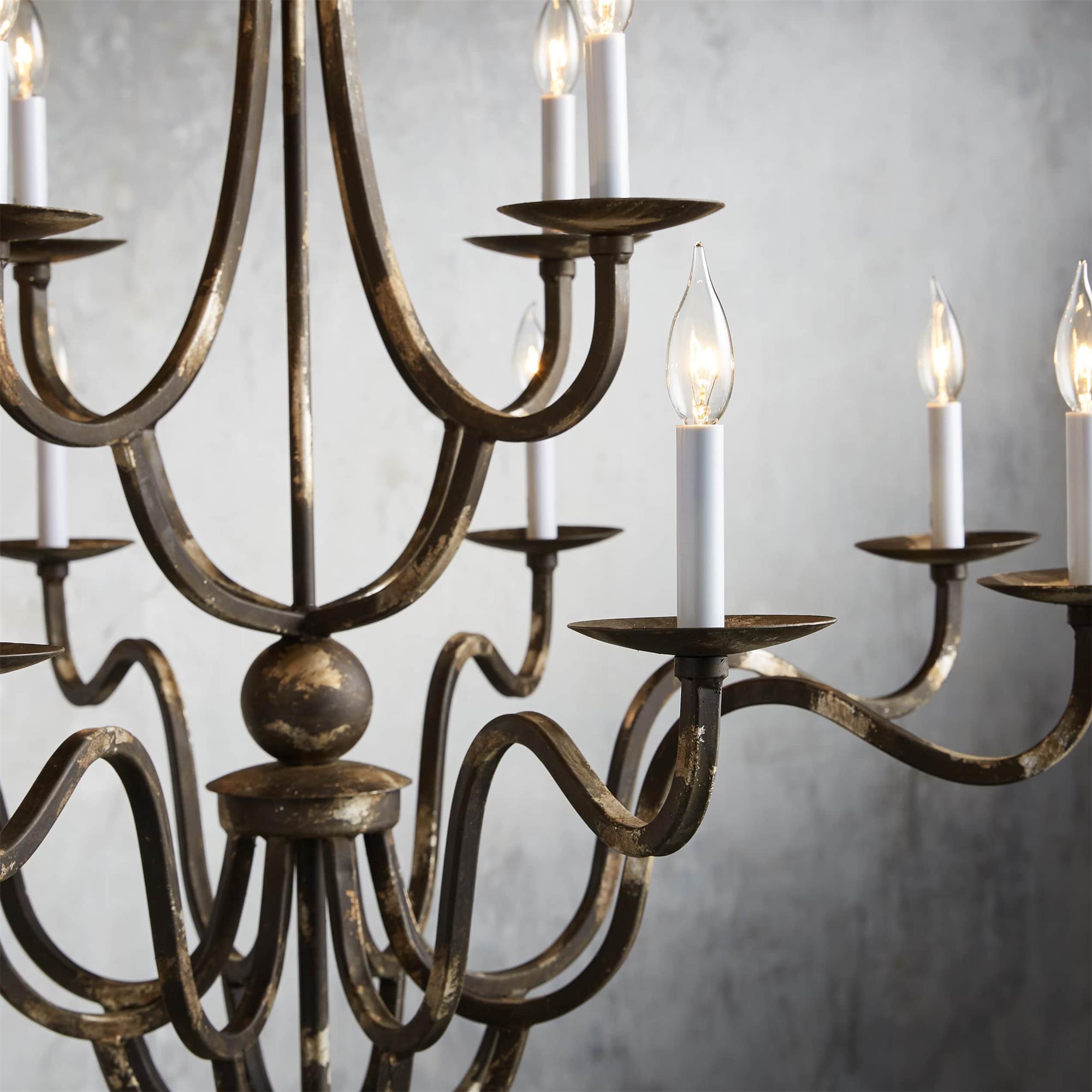 Bolt Industrieller Vintage-Luxus-Kronleuchter aus Bronze-Letslighting