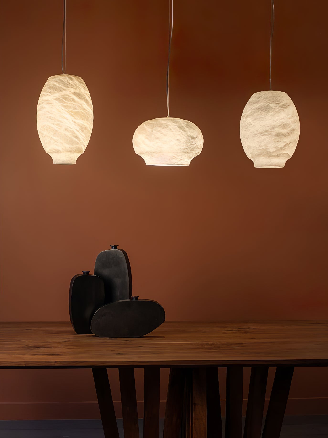 Miroir Modern Minimalist Alabaster Metal Pendant Lamp - Letslighting