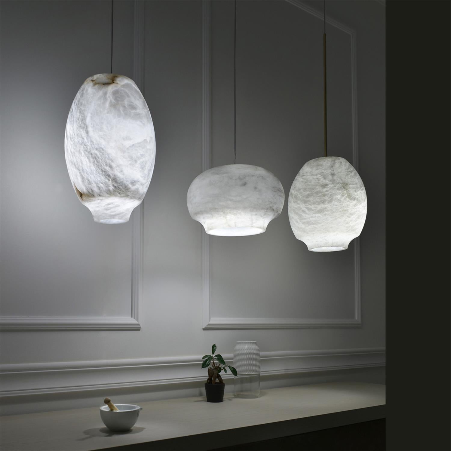 Miroir Modern Minimalist Alabaster Metal Pendant Lamp - Letslighting