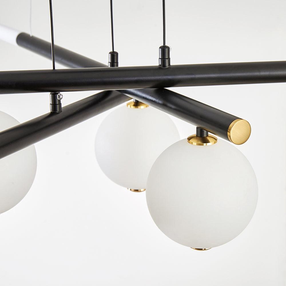 Kronleuchter Schwarz Weiß Stangen Globus Modern-Letslighting