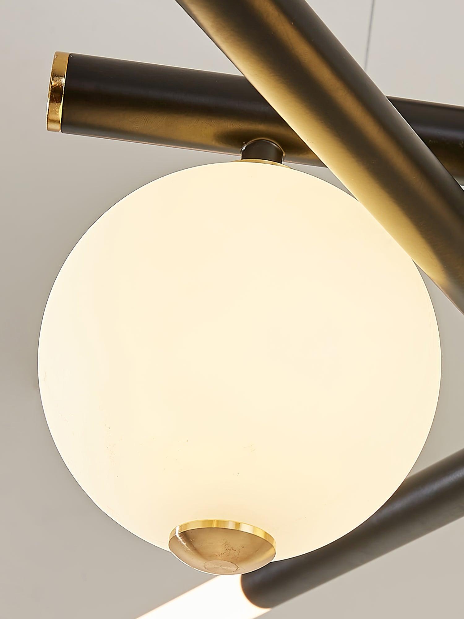 Kronleuchter Schwarz Weiß Stangen Globus Modern-Letslighting